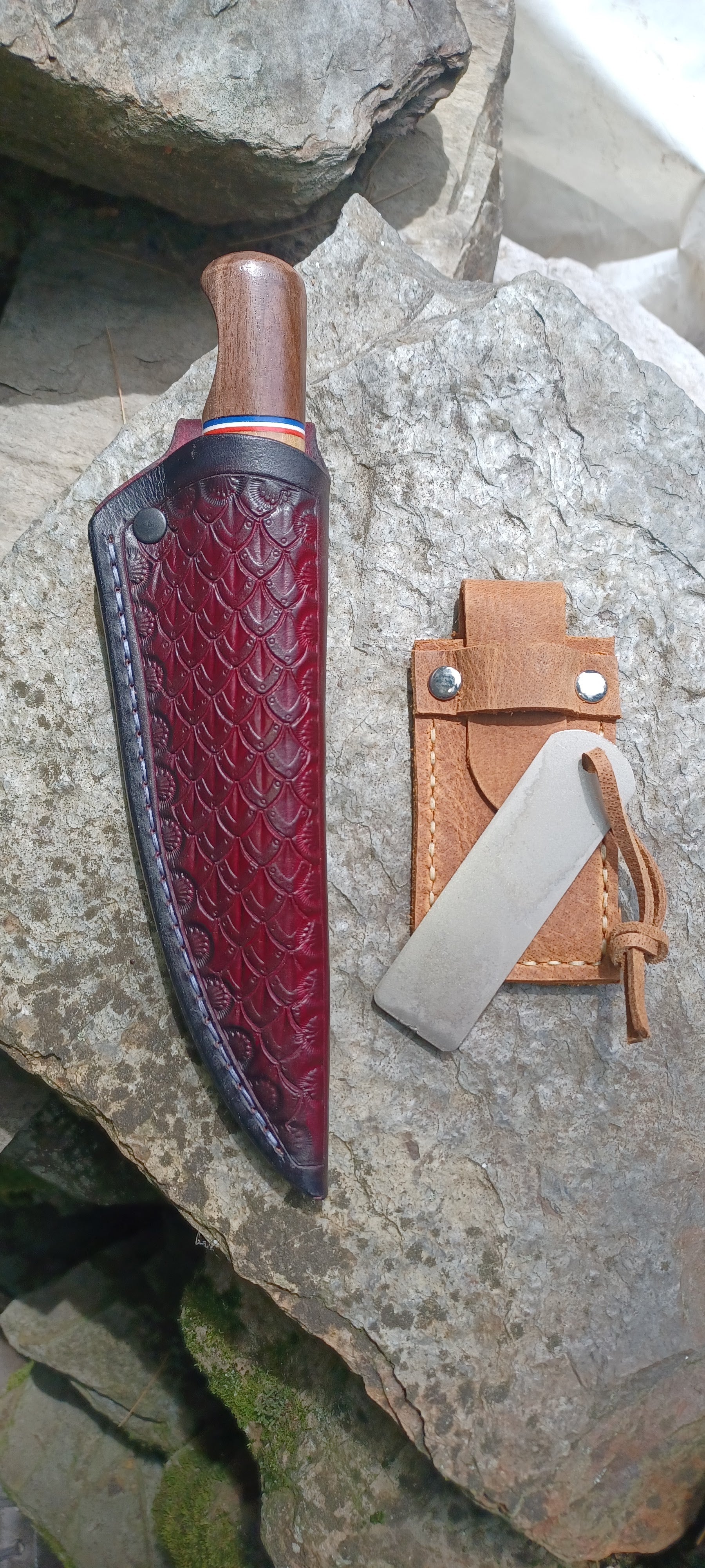 Pecks Woods Leather - Black Walnut & Cherry / G10 Spacers #174