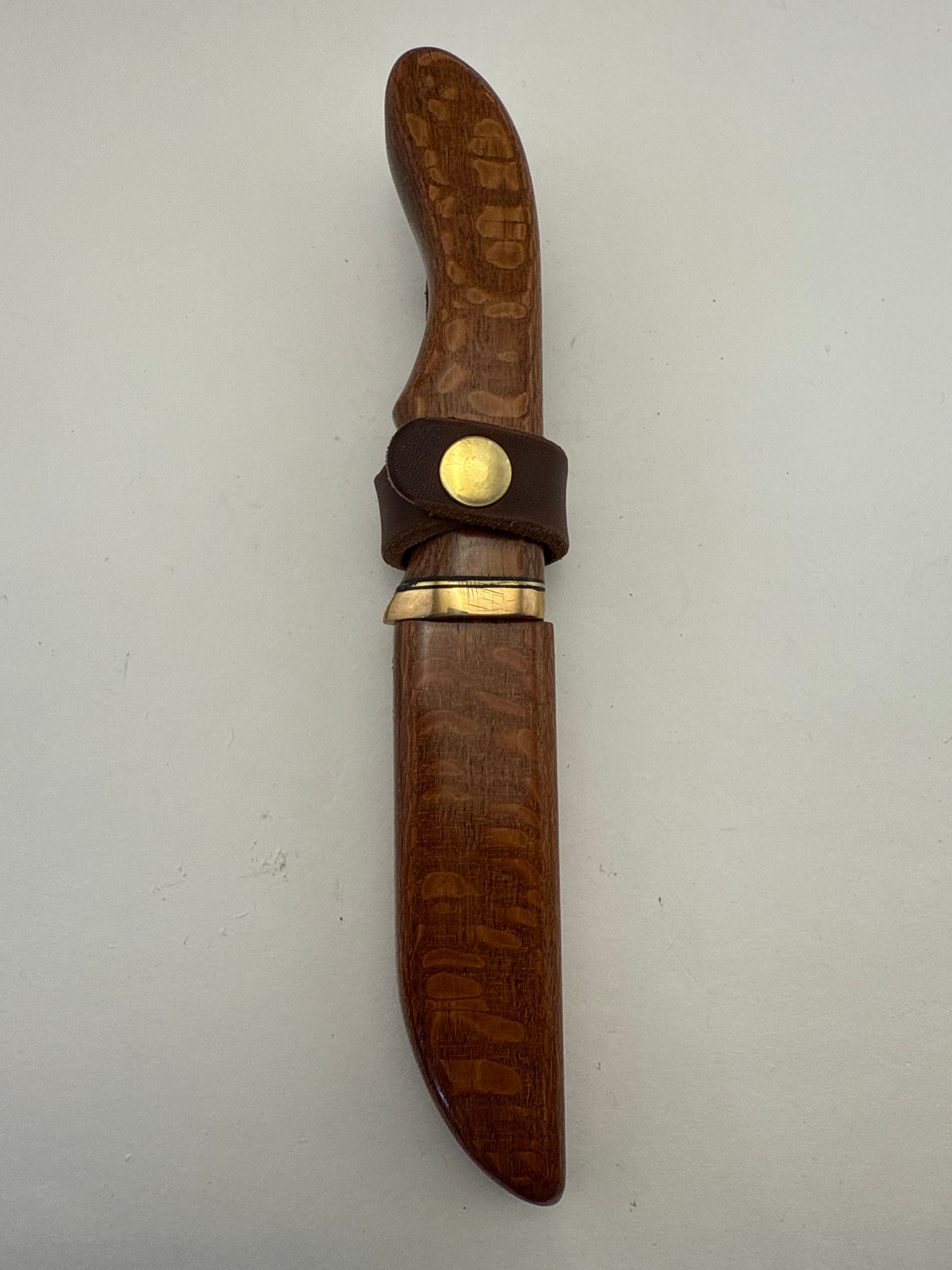 Skala Custom Knives - Lauri Stainless 105mm / Leopardwood Handle and Sheath! - #150
