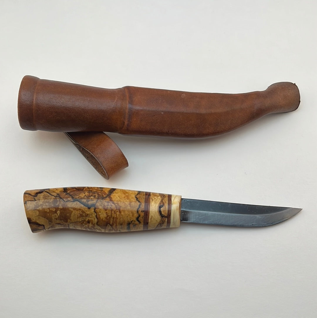 R.Nurmi PUUKKO - #11 Spalted Birch, Birch Bark spacers, Walrus Tusk Bolster