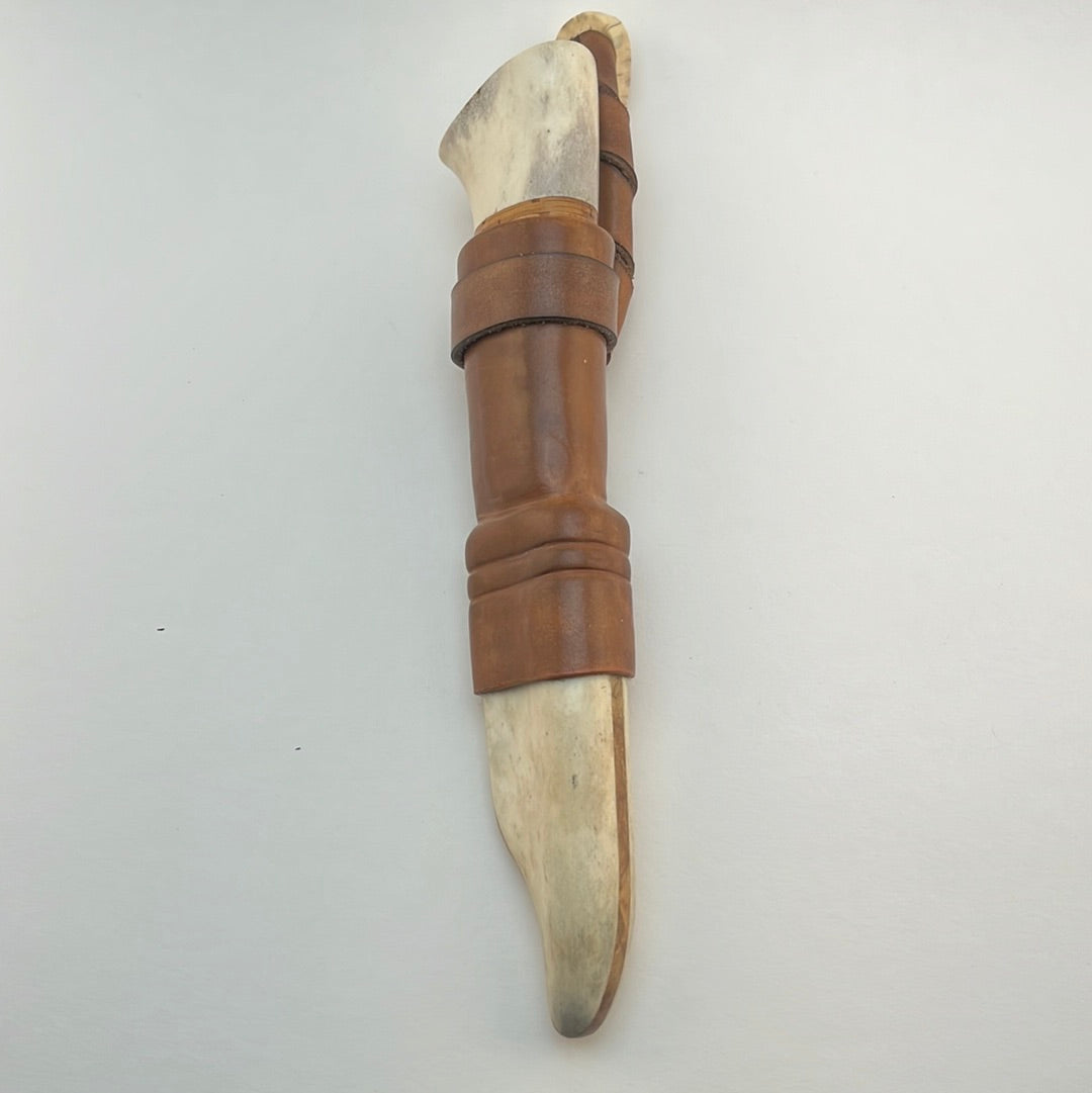 R.Nurmi PUUKKO - #13 Moose Antler Handle with Stacked Birch Bark