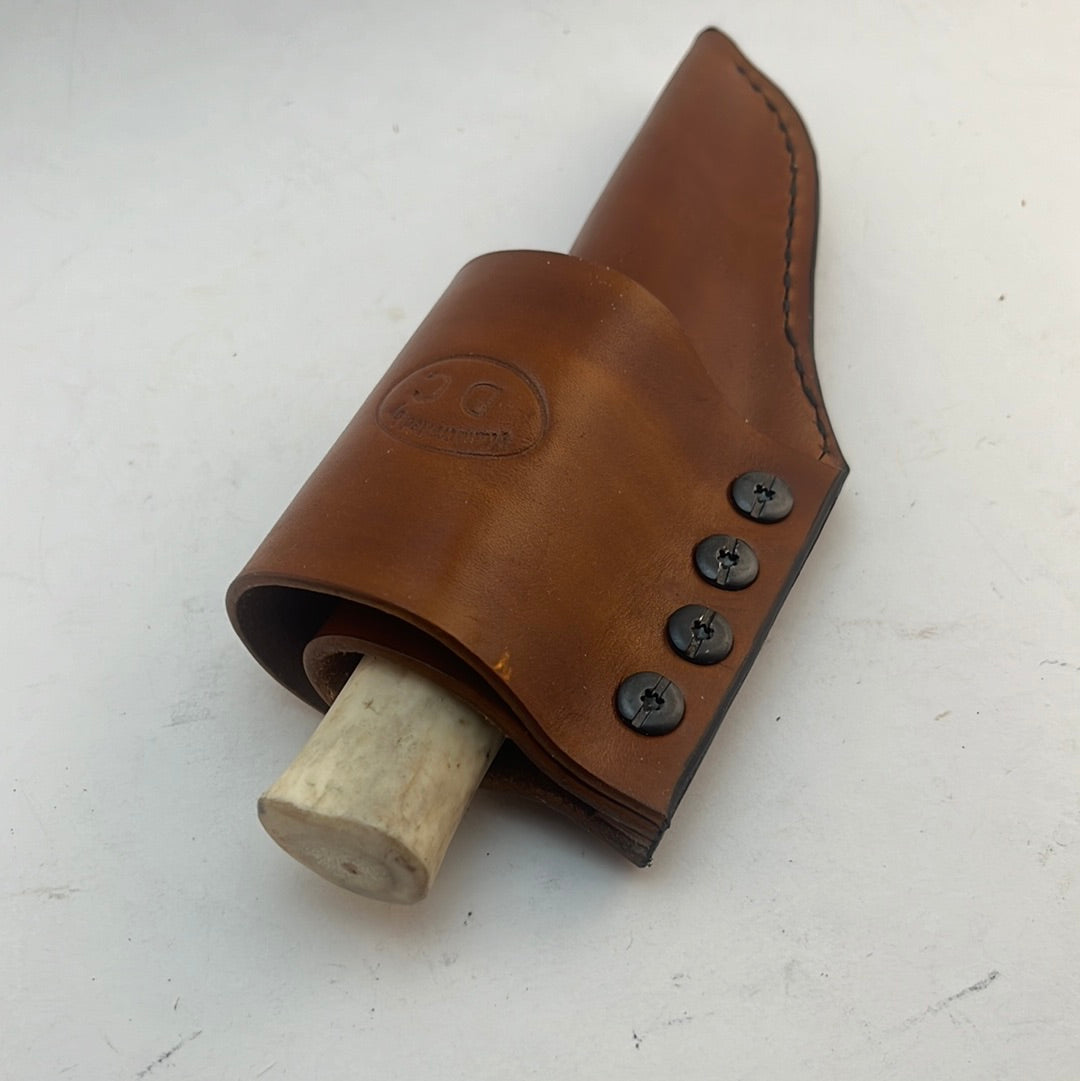 Pecks Woods Leather - Leather Spacer handle with antler pieces #77 (Scout Carry)