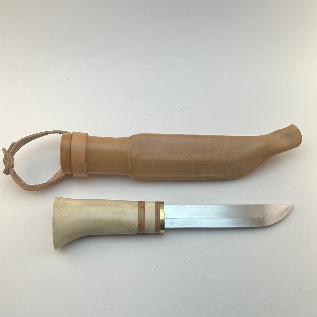 R.Nurmi PUUKKO - #17 Moose Antler Handle with Stacked Birch Bark