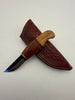 Pecks Woods Leather - Oak / Leather Spacer handle boot knife #126