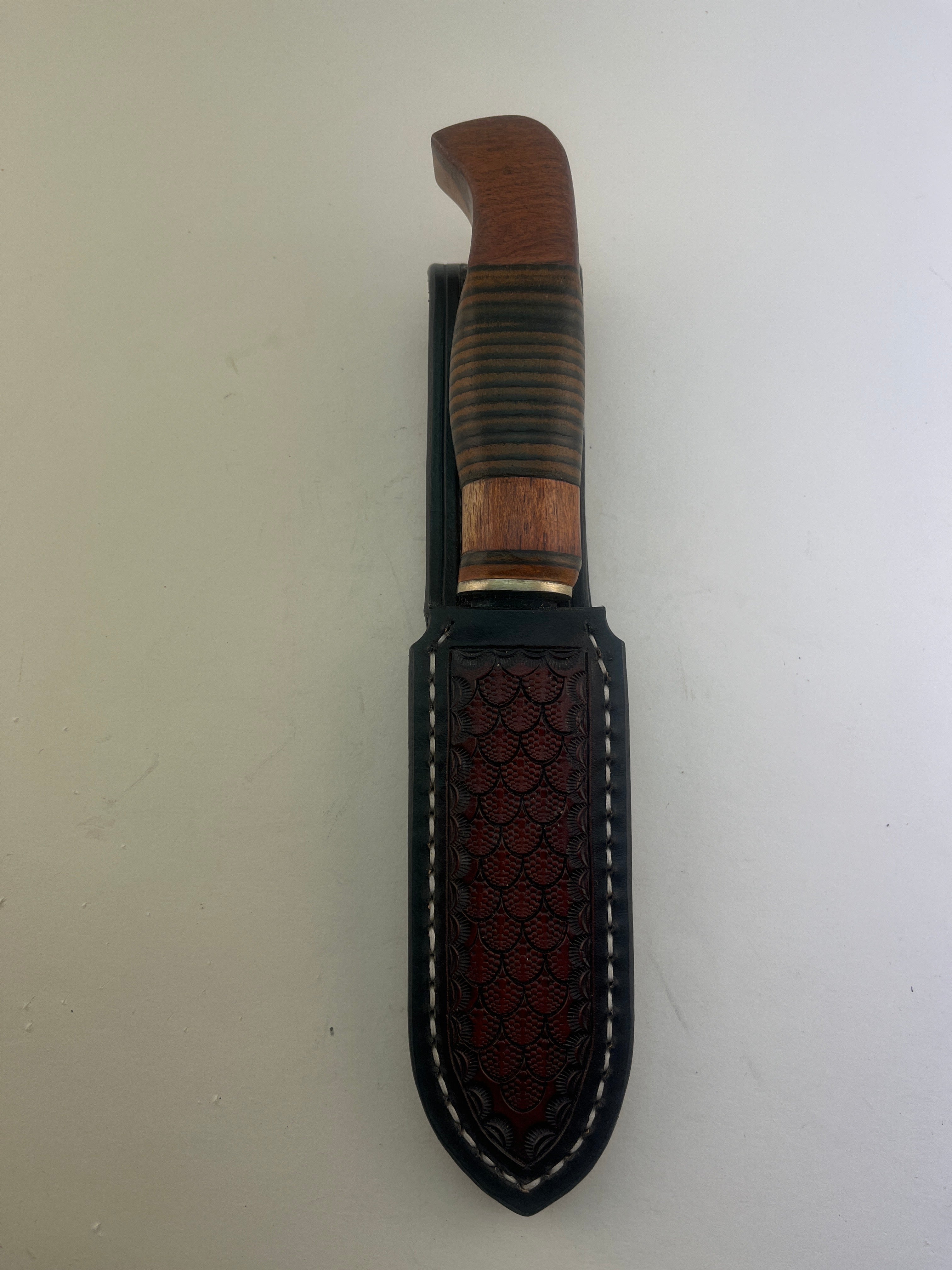 Pecks Woods Leather - Oak & Leather Spacer handle . Magnetic Retention! #112