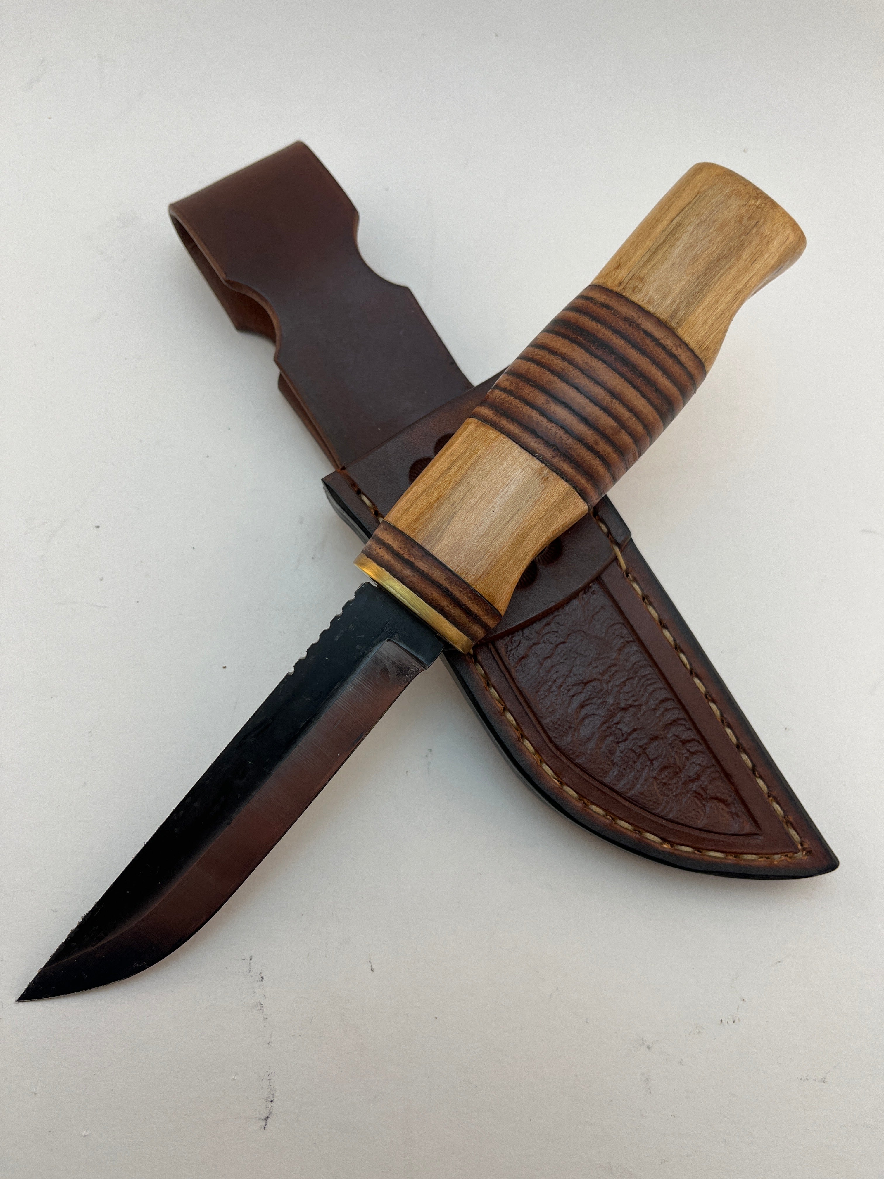 Pecks Woods Leather - Oak & Leather Spacer handle . Magnetic Retention! #96