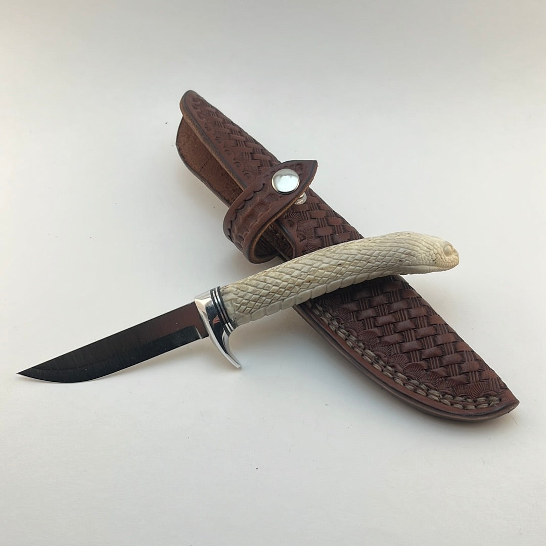 Skala Custom Knives - Carved Snake's Head (whitetail antler) #101