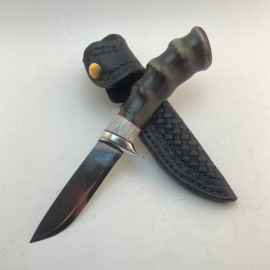 Skala Custom Knives - (Helle GT Blade) Bos Bok Handle - Buffalo Pommel #113