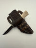 Pecks Woods Leather - Leather Spacer handle with antler piece #129