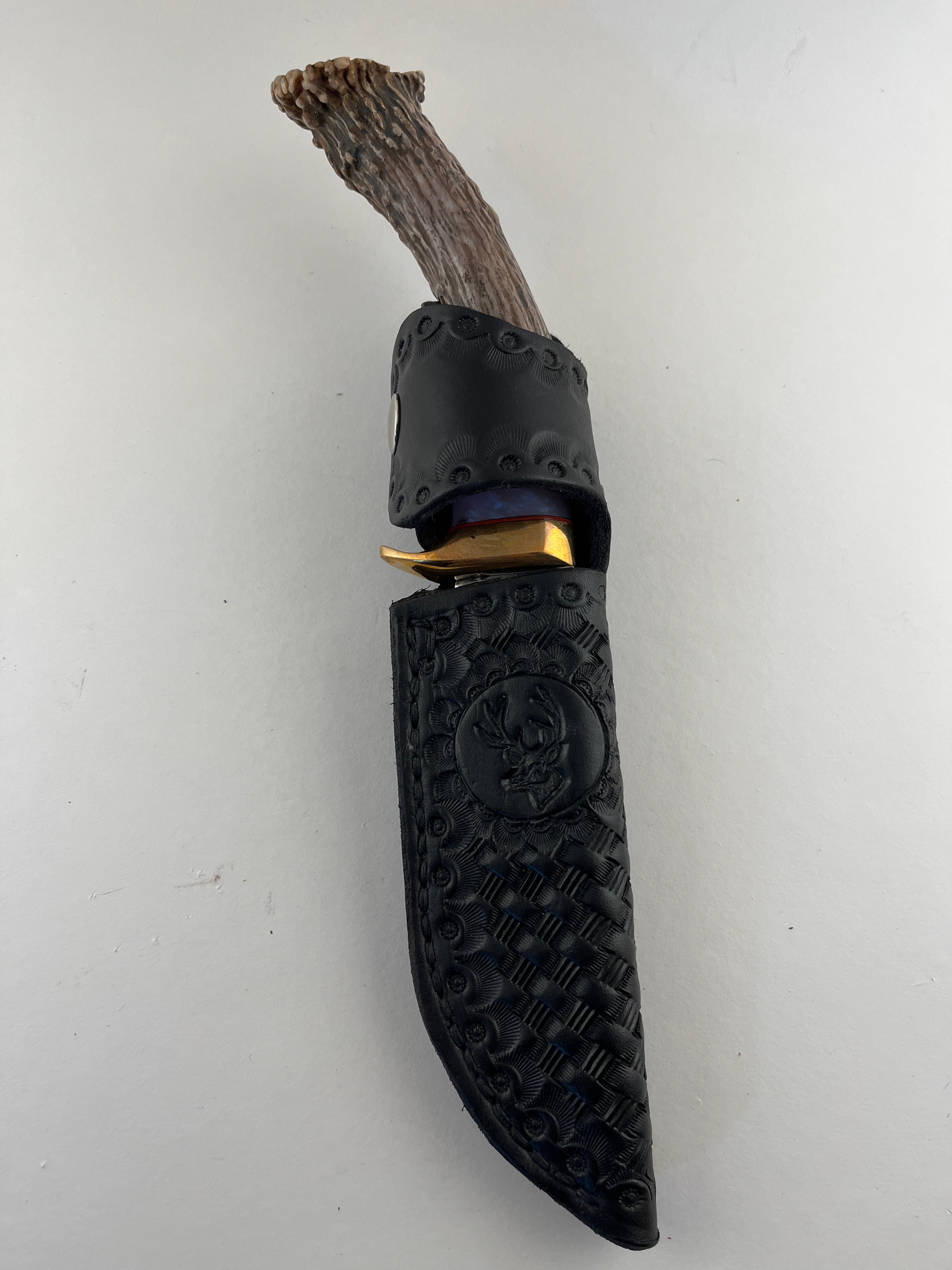Skala Custom Knives - (Helle Bowie Blade) Whitetail Antler / Acrylic Spacer- #142