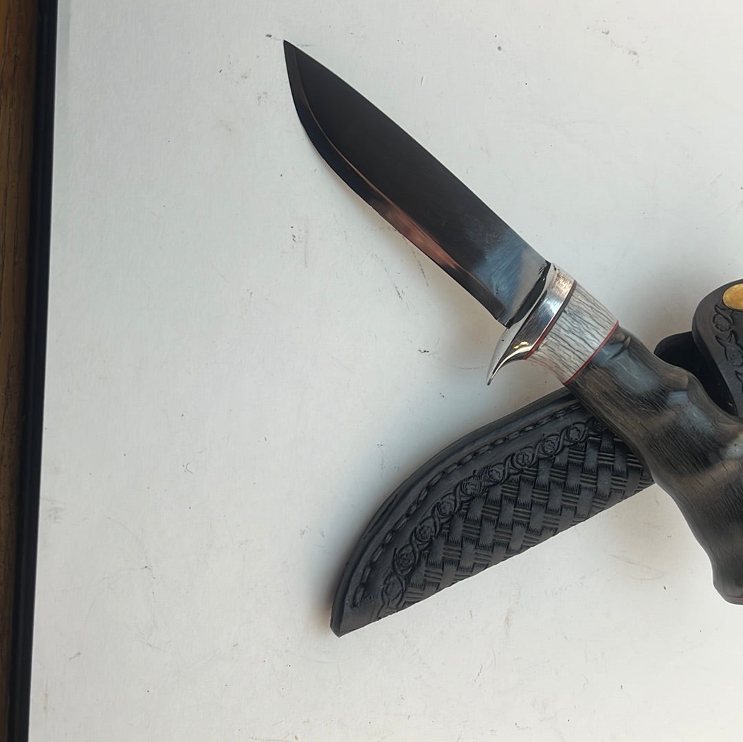 Skala Custom Knives - (Helle GT Blade) Bos Bok Handle - Buffalo Pommel #113