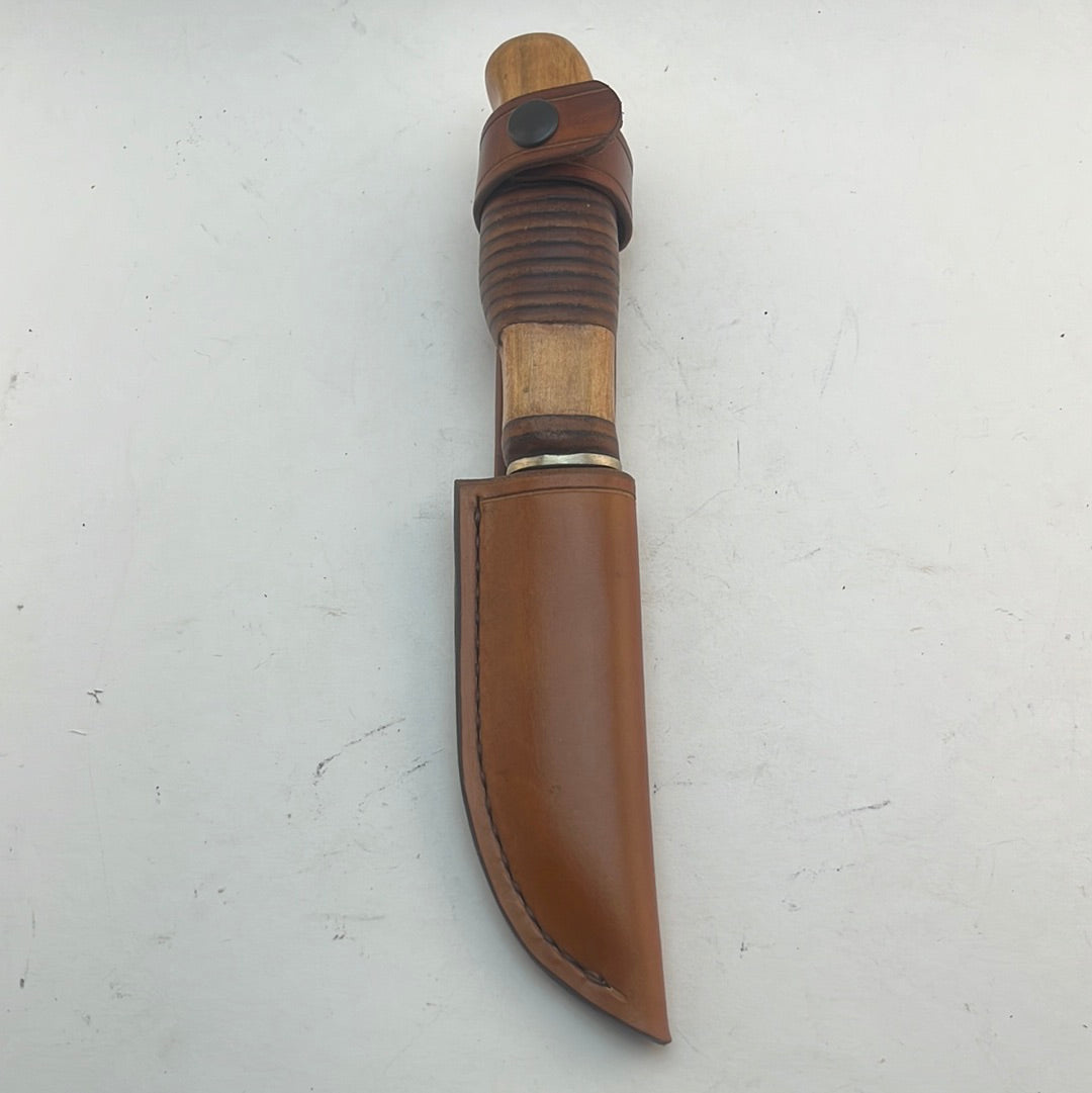 Pecks Woods Leather - Leather Spacer handle with Hickory pieces #81