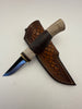 Pecks Woods Leather - Leather Spacer handle with antler pieces #137