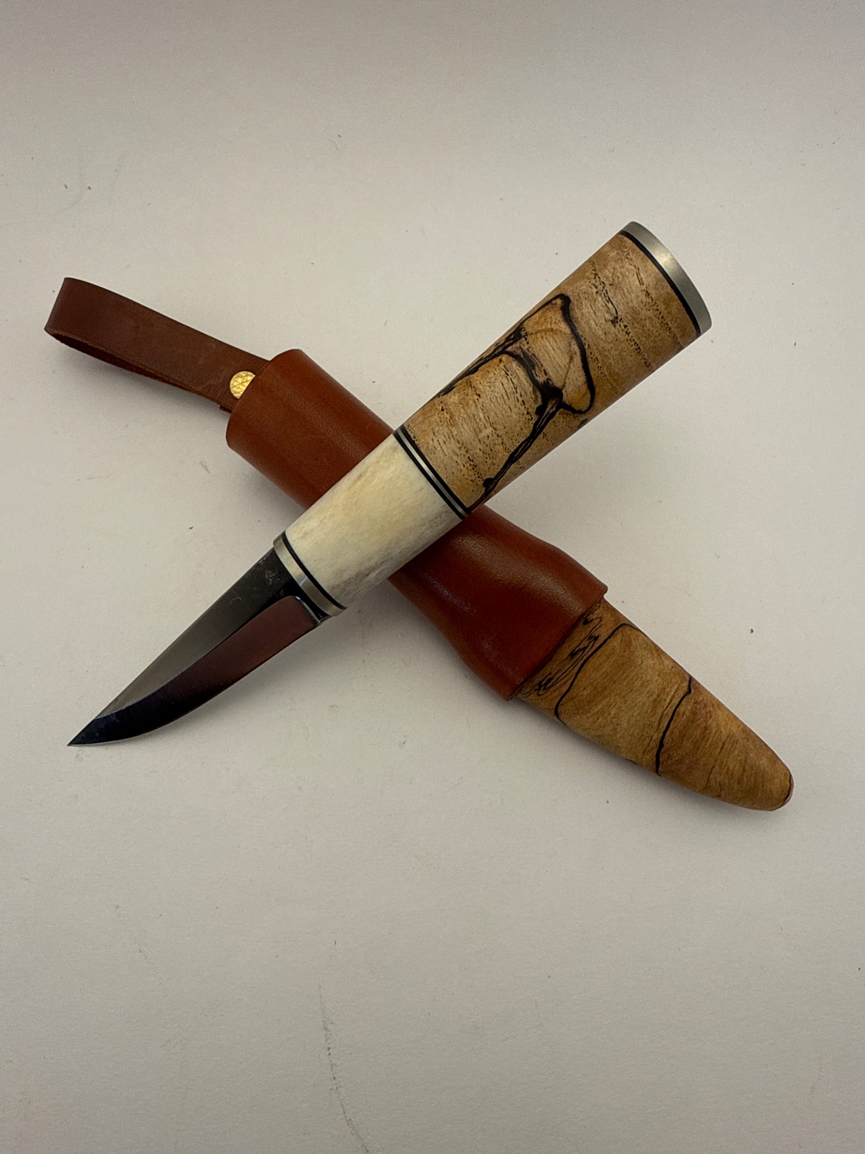 JL Knives Custom Puukko With Wood Sheath #54
