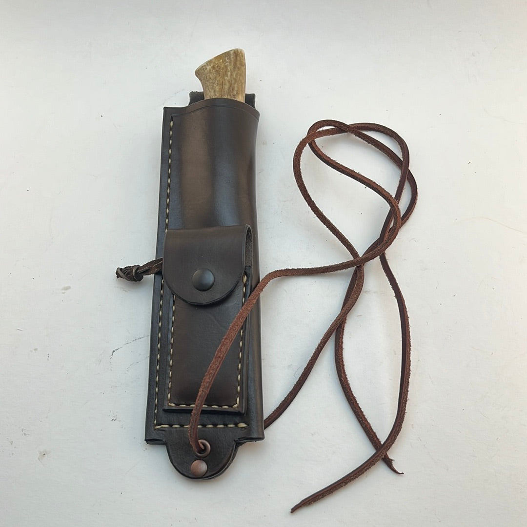 Pecks Woods Leather - Knife, Diamond Sharpener, and Leather sheath #71