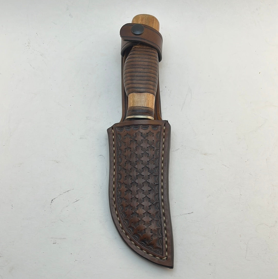 Pecks Woods Leather - Oak /Leather Spacer Handle #74