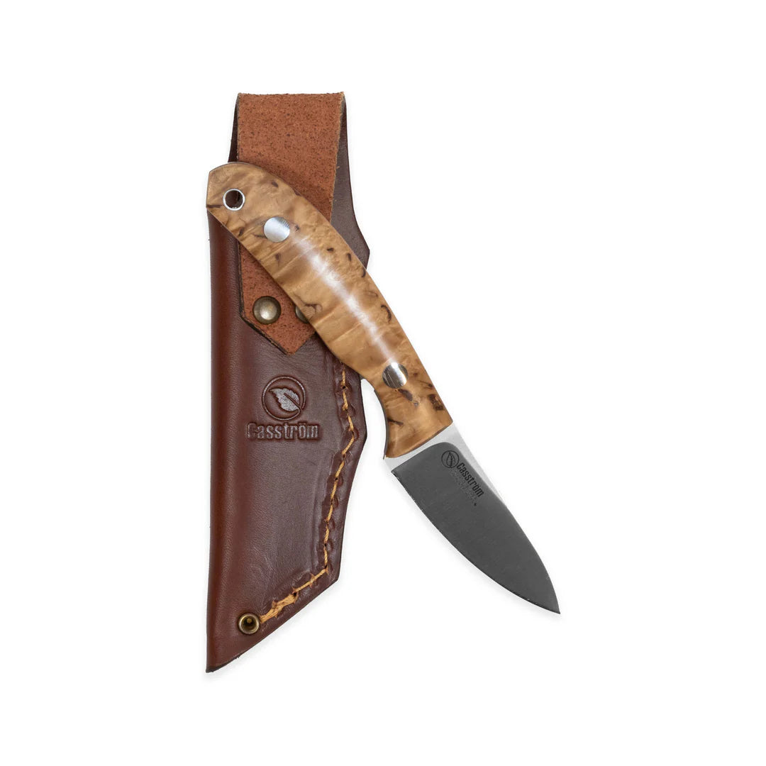 Casstrom Safari Mini Hunter, Stabilized Curly Birch