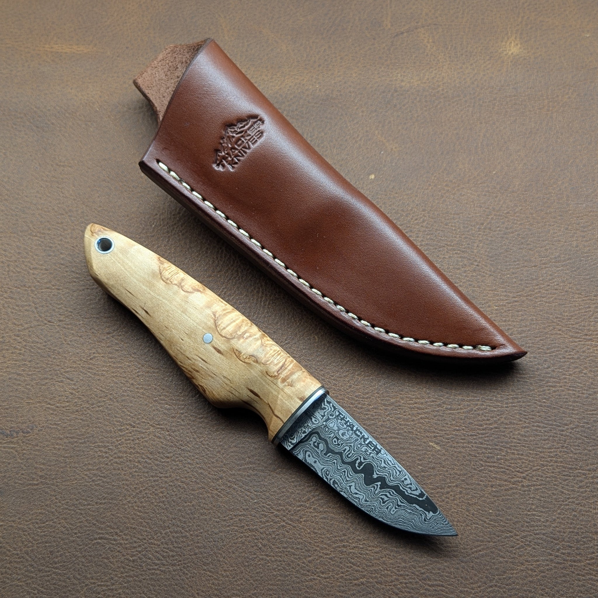 Thacker Knives #18 Damascus Bruk Puukko EDC