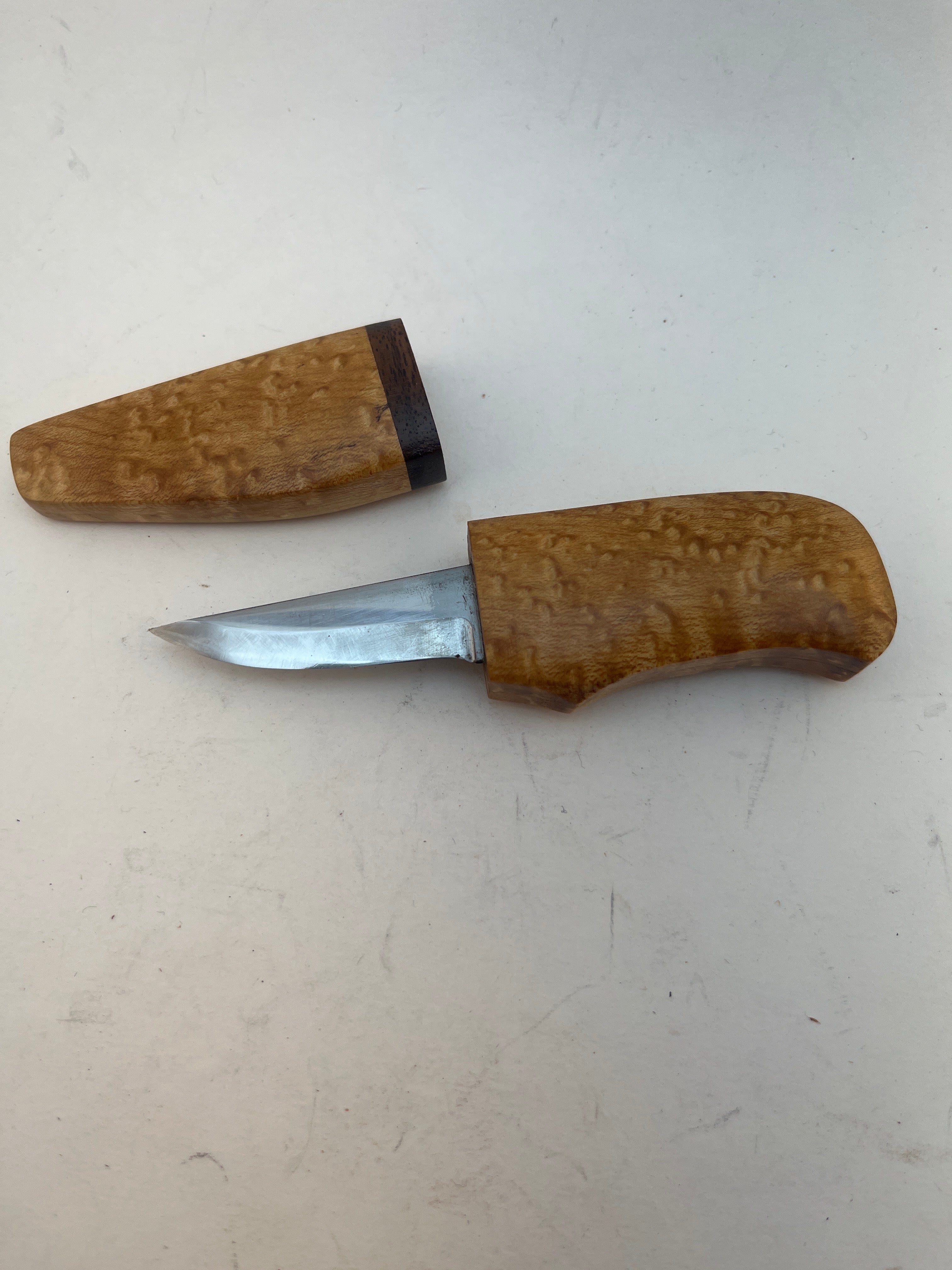 R.Nurmi PUUKKO - #22  Birdseye Maple Pocket/Carving Knife