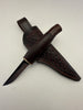 Pecks Woods Leather - Leather Spacer handle with dyed antler piece #134