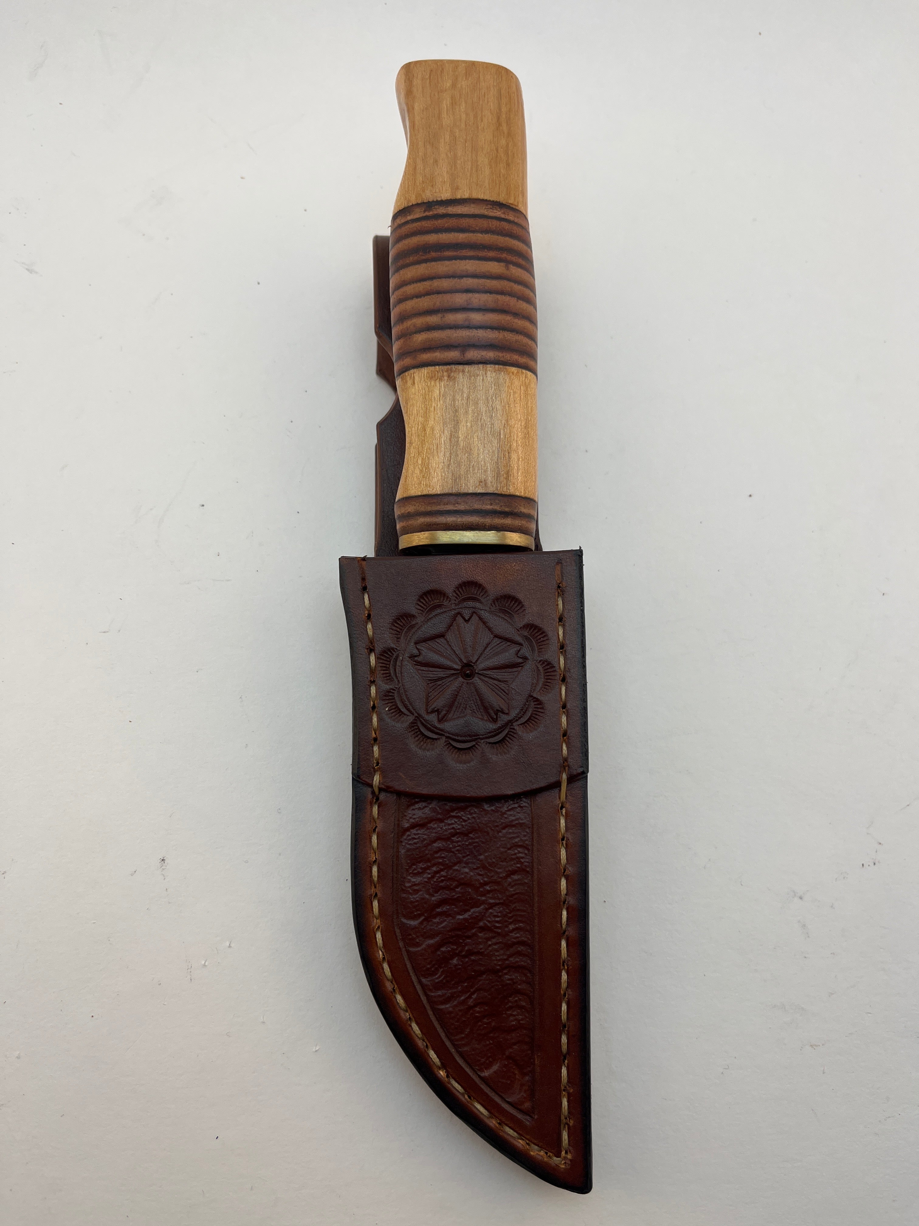 Pecks Woods Leather - Oak & Leather Spacer handle . Magnetic Retention! #96