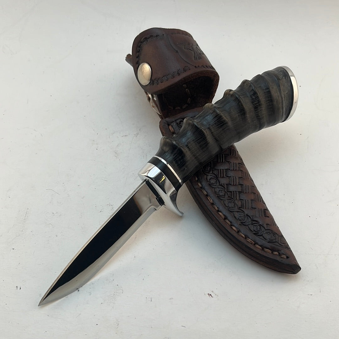 Skala Custom Knives - (Helle Harding Blade) Bos Bok Handle - Buffalo Spacer #9