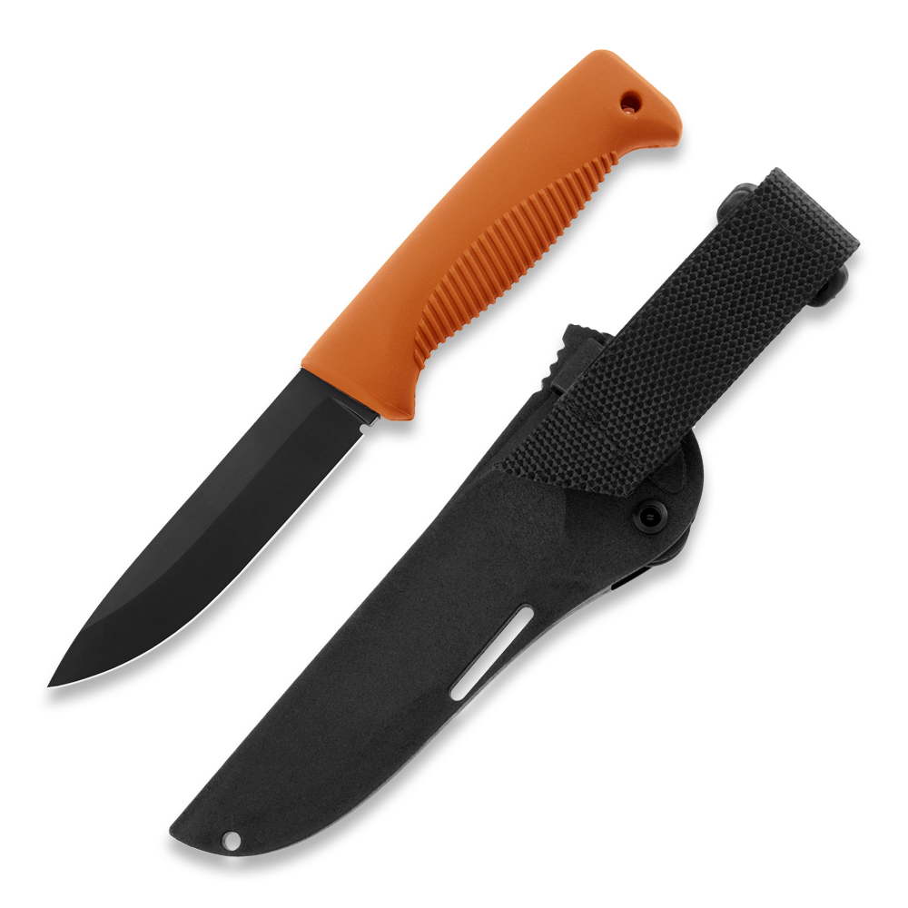 Peltonen M07 Ranger Puukko Black Cerakote Orange Handle FJP137