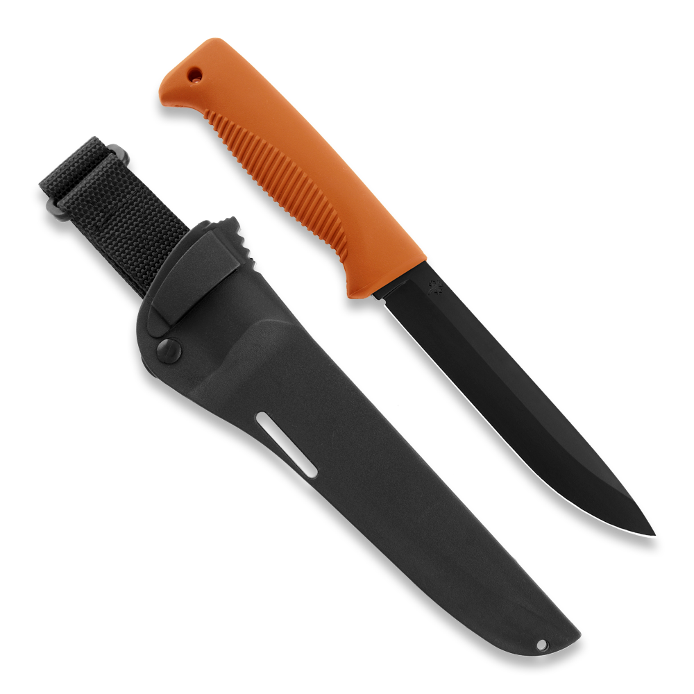 Peltonen M95 Ranger Puukko Black Cerakote Orange Handle FJP140