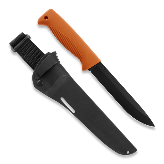 Peltonen M95 Ranger Puukko Black Cerakote Orange Handle FJP140