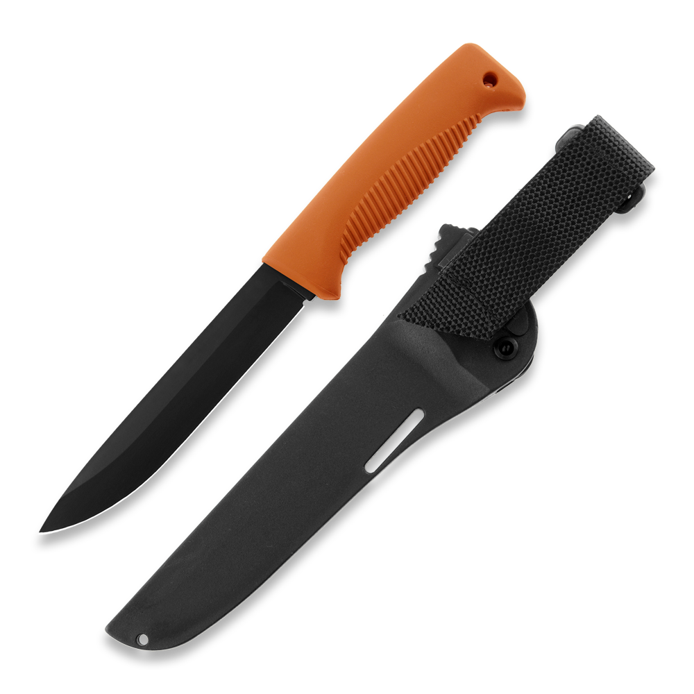 Peltonen M95 Ranger Puukko Black Cerakote Orange Handle FJP140