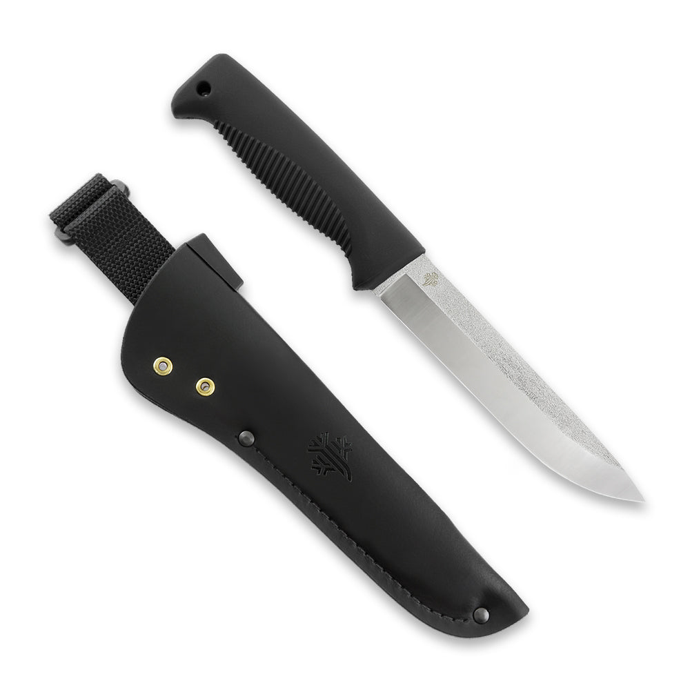 Peltonen M95 Ranger Puukko (Black) N690 Stainless, Leather Sheath