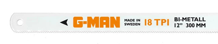 G-Man 3003 Bi-Metal Hacksaw Blades | 12" (300mm) x 12.5mm x 0.6mm | Premium Swedish Steel | 2-Pack