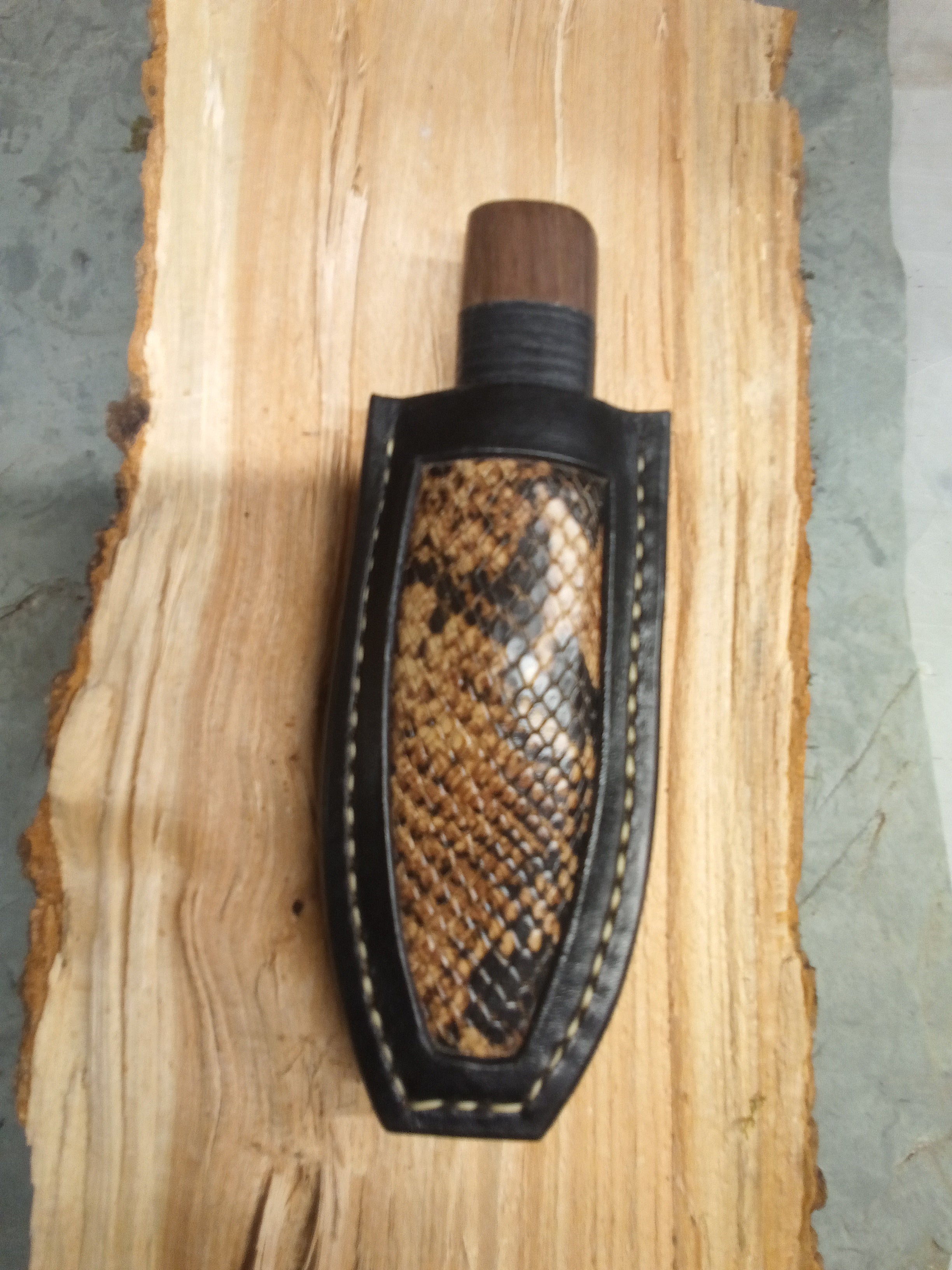 Pecks Woods Leather - Black Walnut boot knife Right / Left handed #144