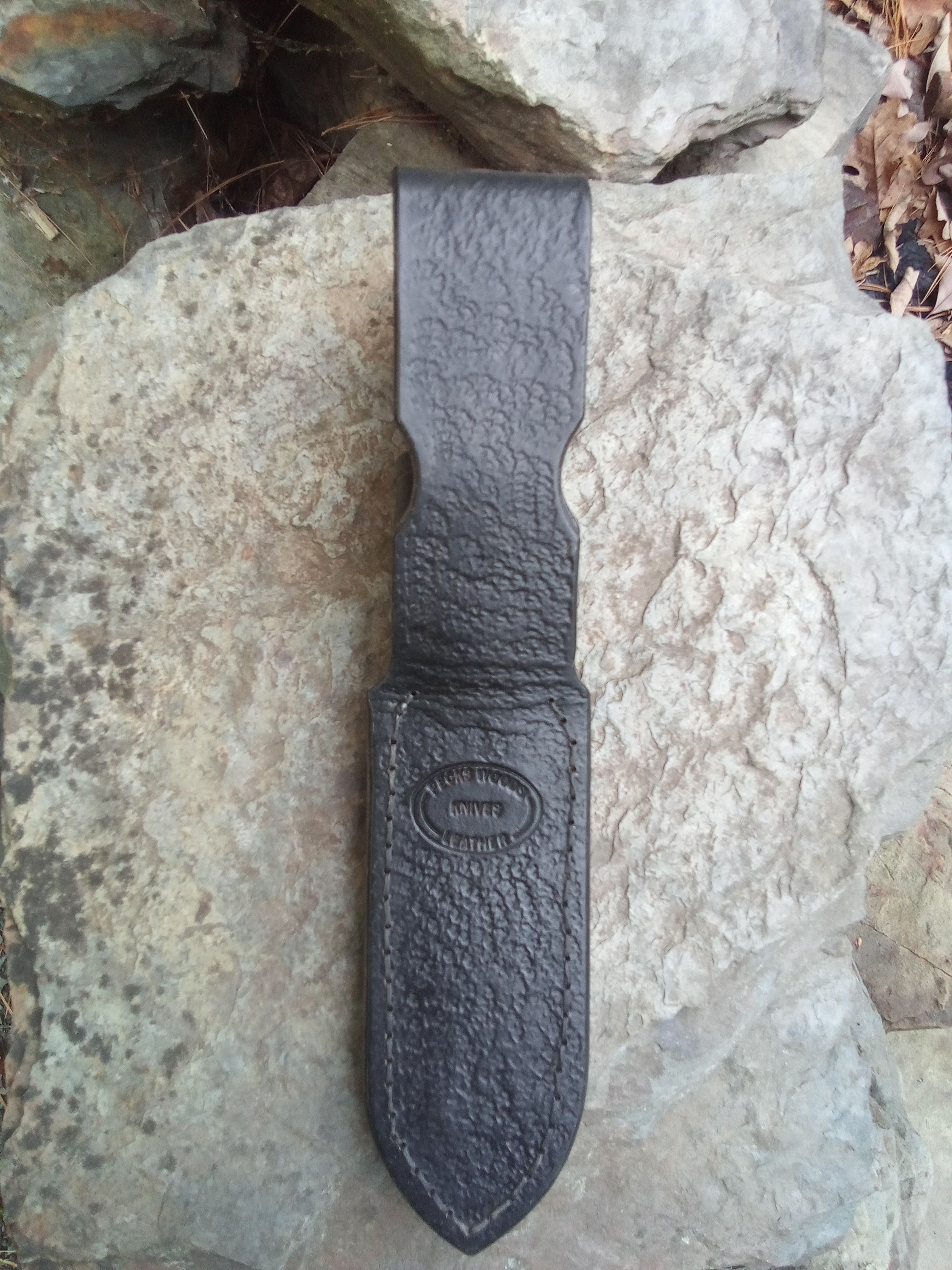 Pecks Woods Leather - Black Walnut / Leather Spacer with Reptile Print leather inlay #139