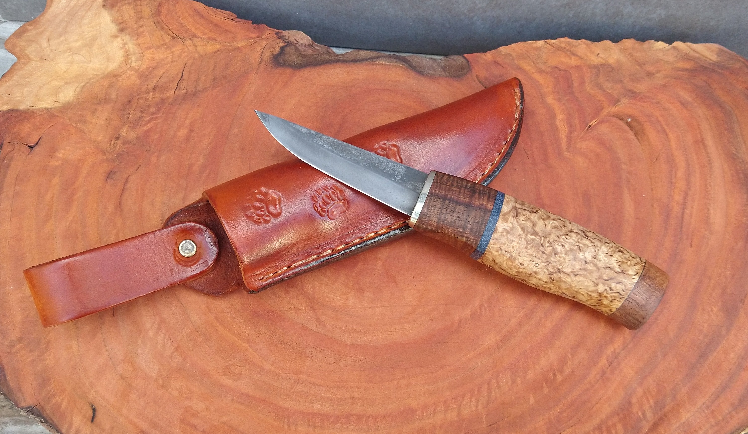 Kola Woodcraft Knives - Lauri Koa / Curly Birch - #16