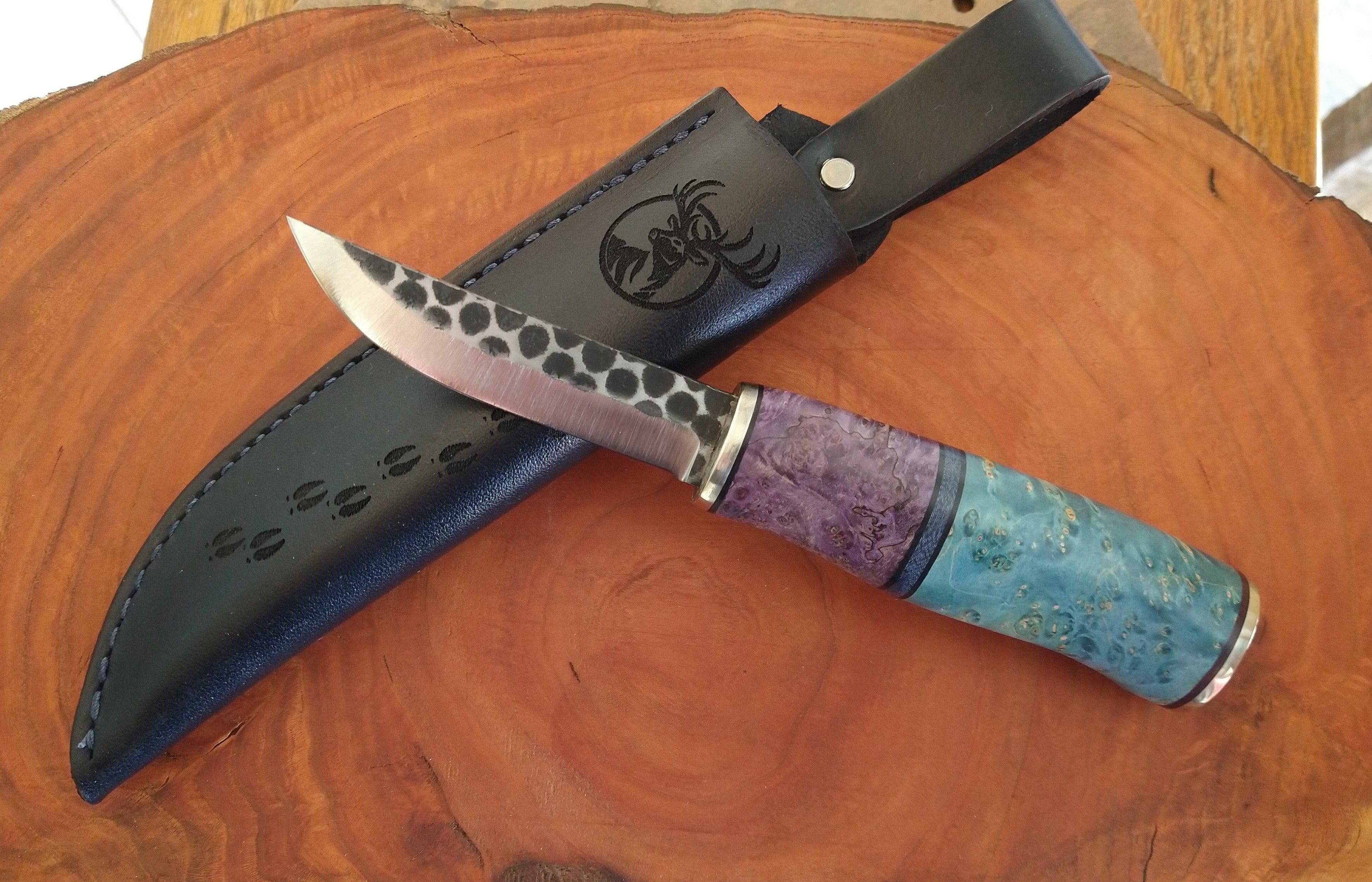 Kola Woodcraft Knives - The Dyed Burl - #19