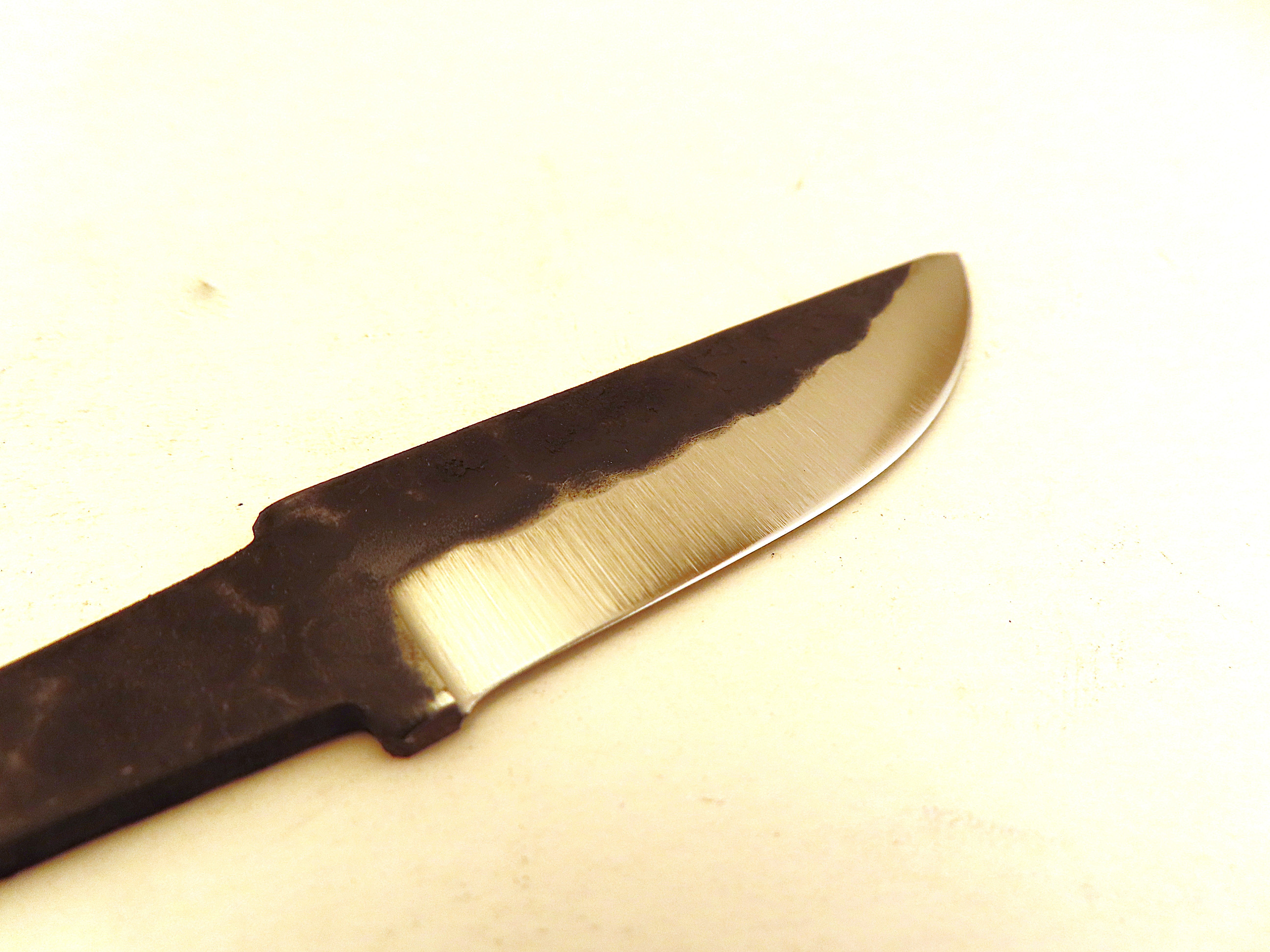 Lauri Carving 75 Hammered Carbon Steel Blade with Ricasso