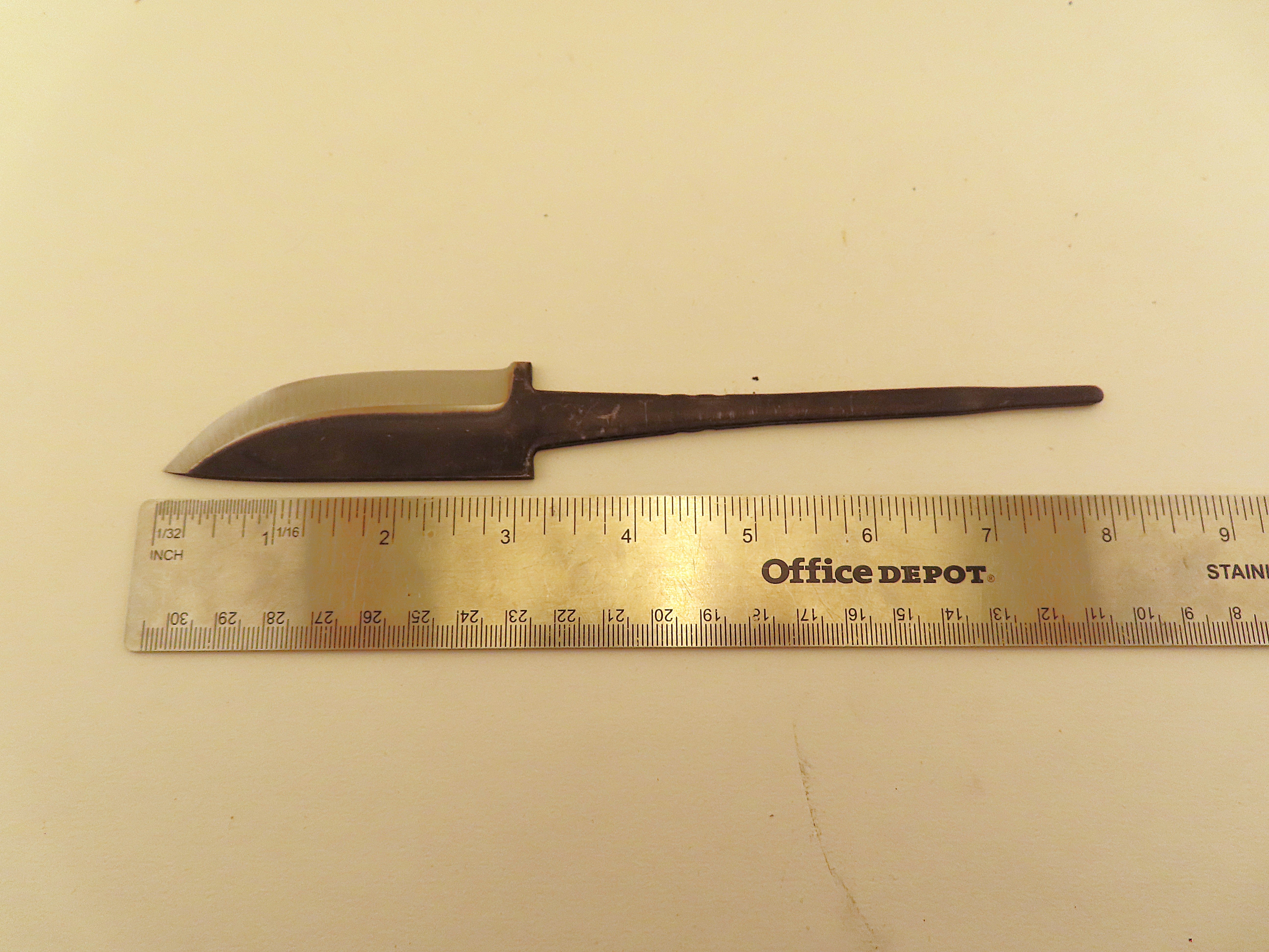 Lauri Small Skinner 82 Carbon Steel Blade with Ricasso (True Scandi with 0 Secondary Bevel)