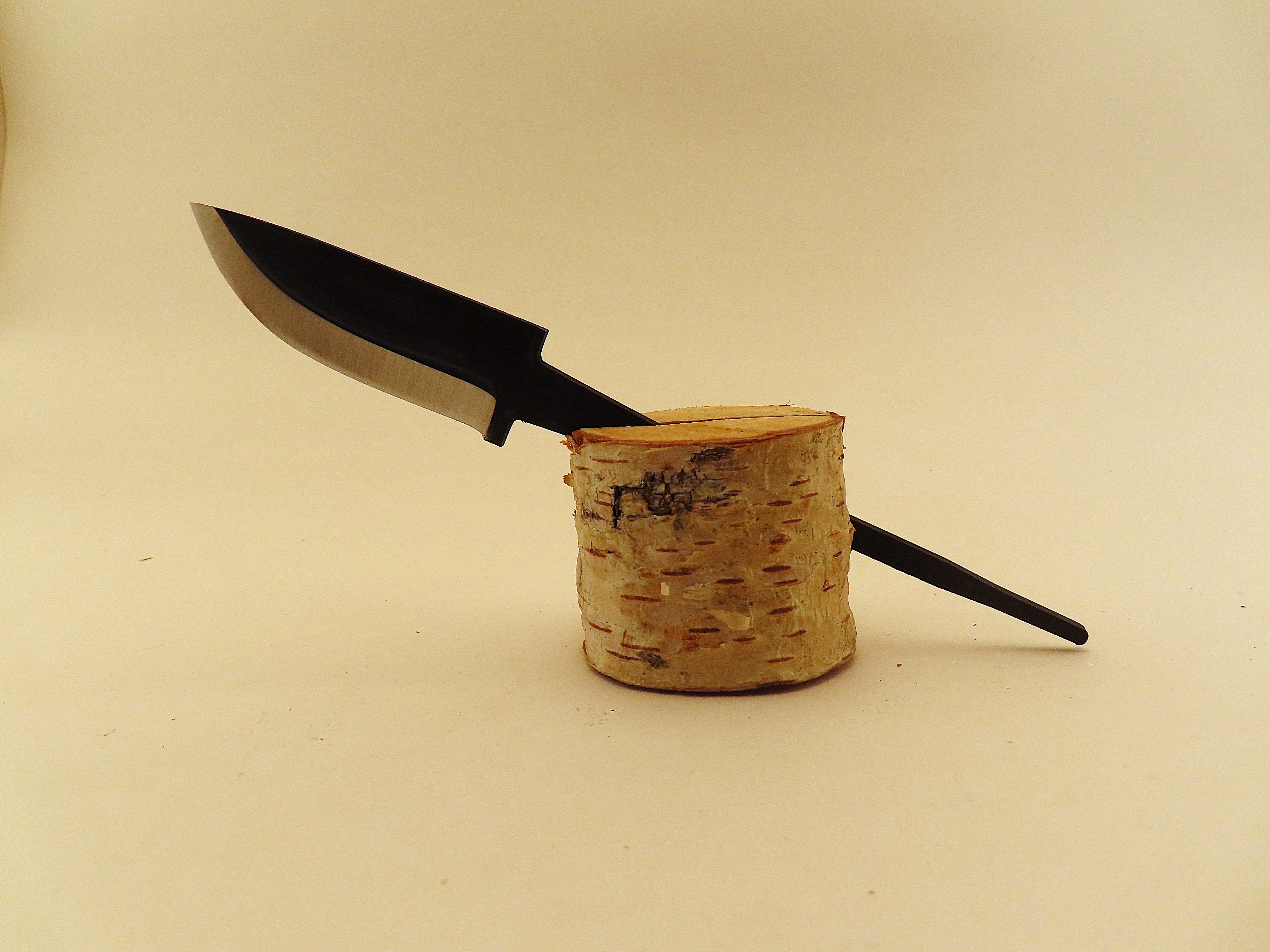 Lauri Small Skinner 82 Carbon Steel Blade with Ricasso (True Scandi with 0 Secondary Bevel)