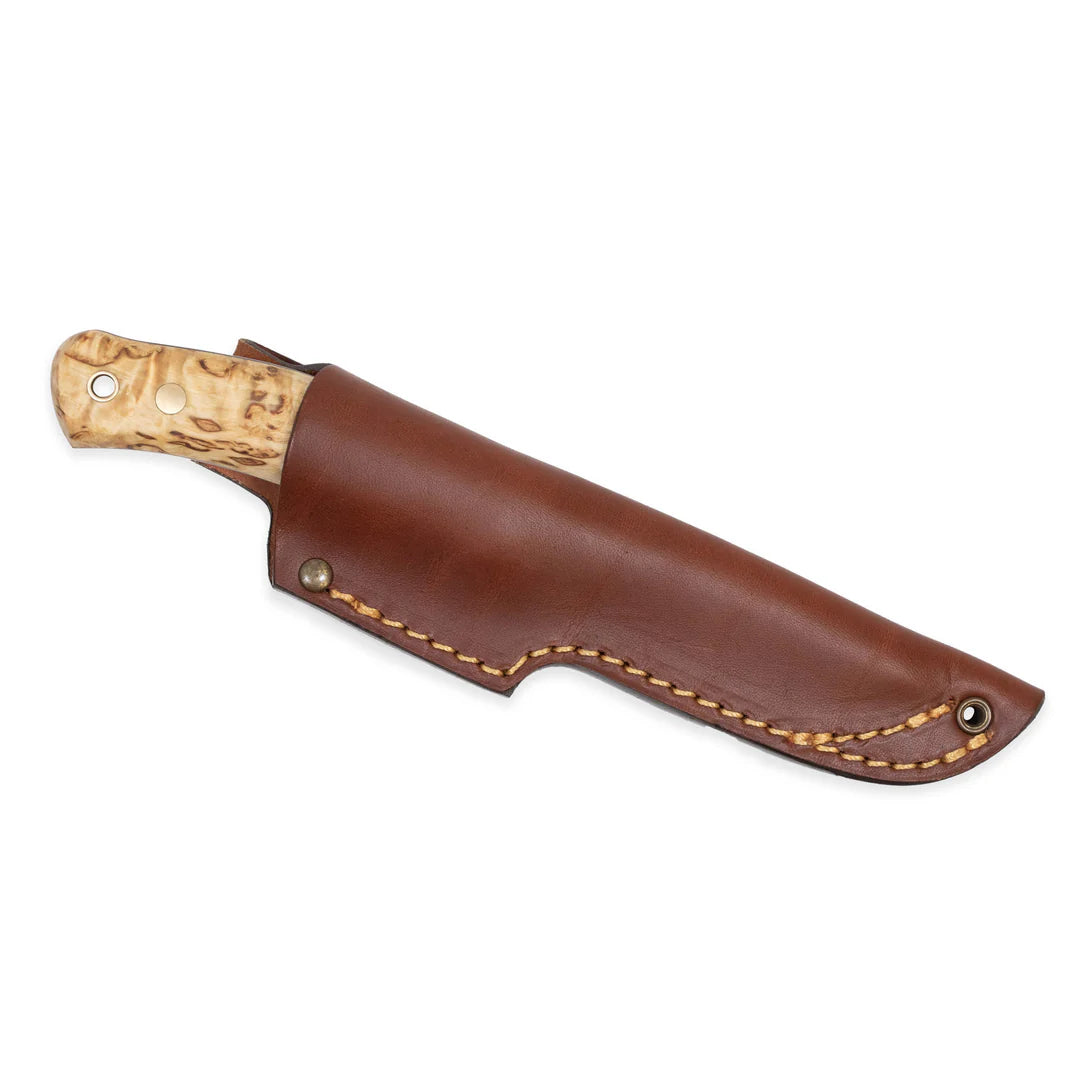 Casstrom No.10 SFK, 4.5mm A8 Mod, Antique Oak , Leather Sheath