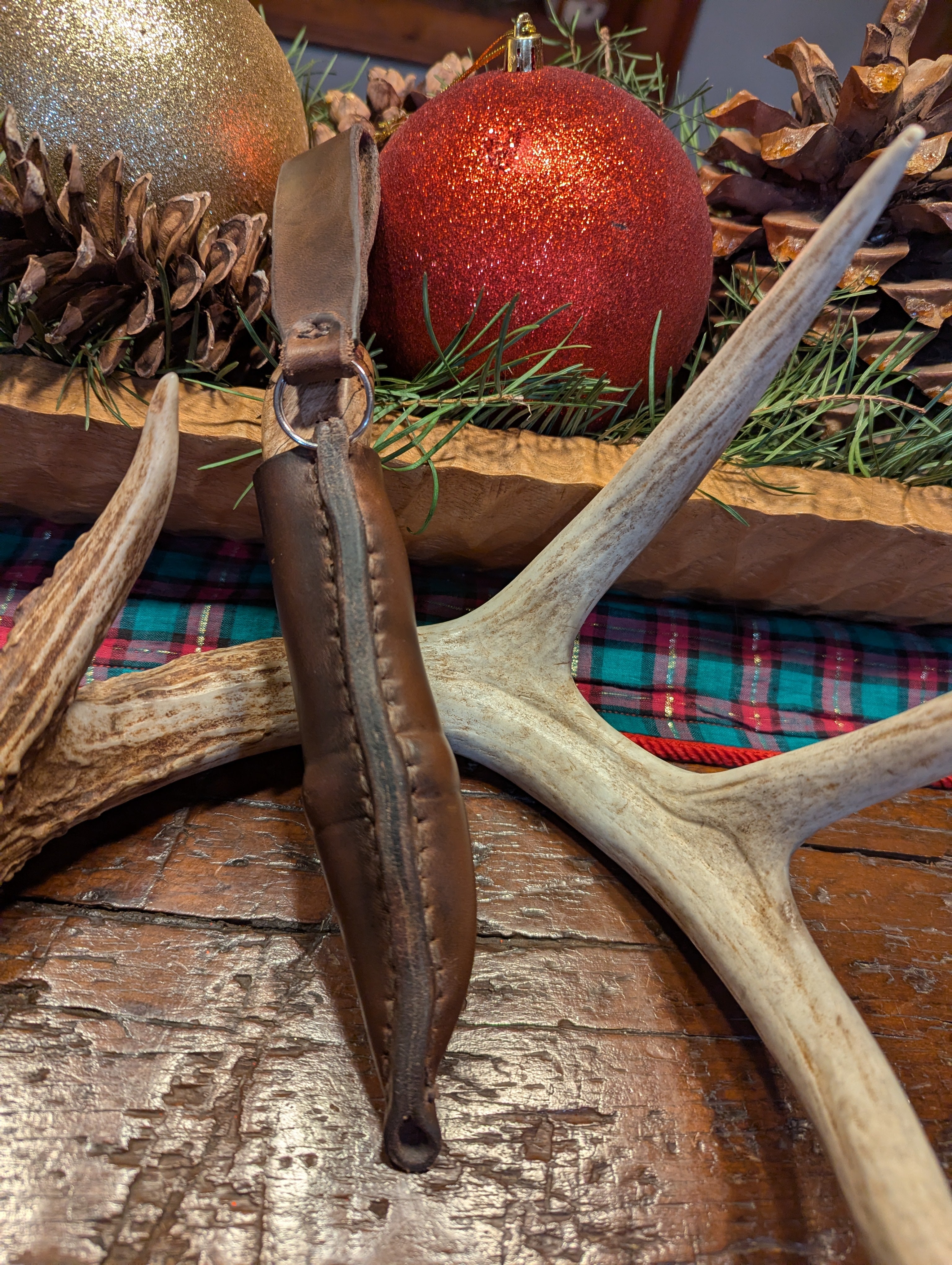 New Mountain Knives - Stabilized spalted cherry burl and reindeer antler #16