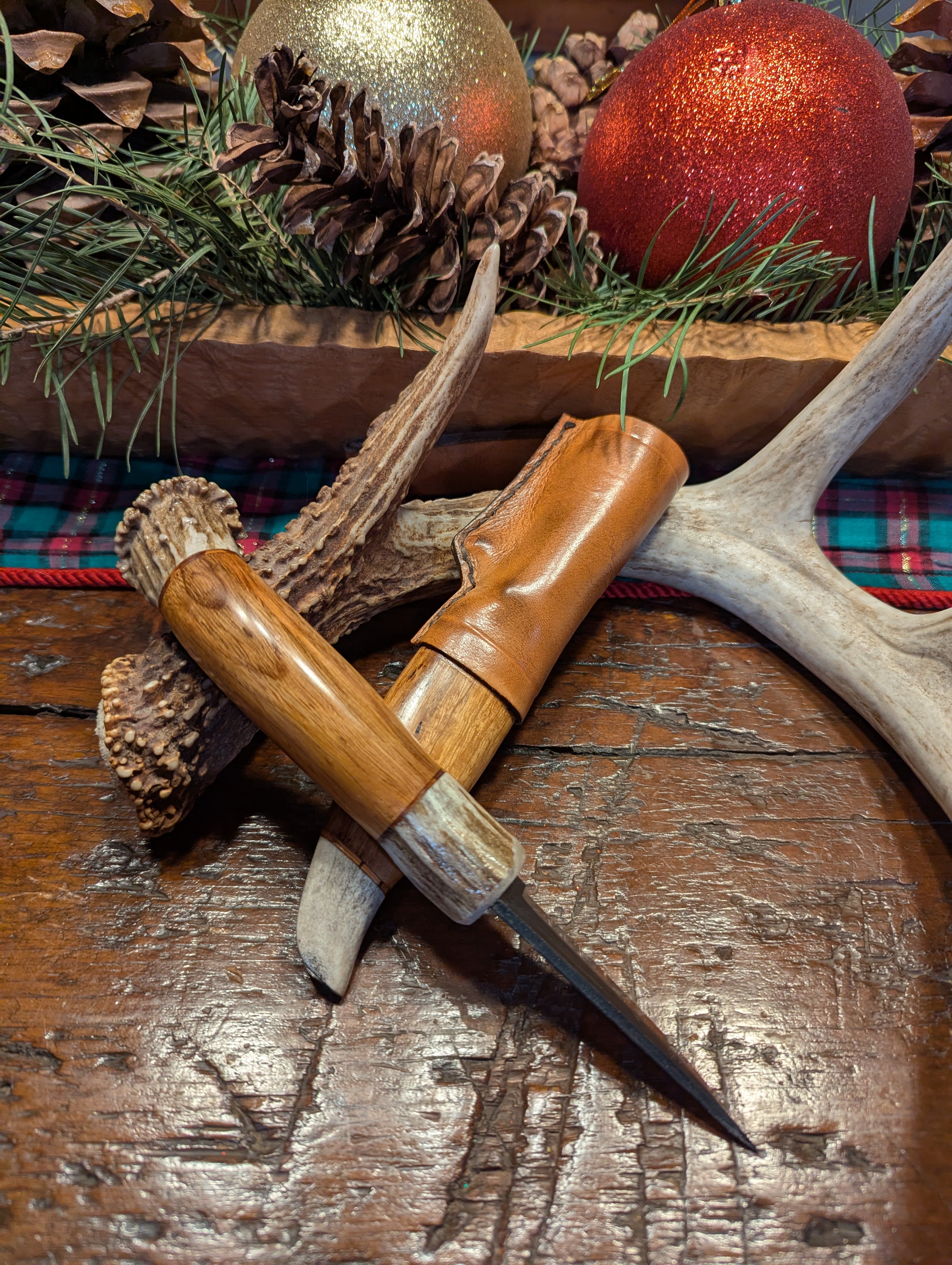 New Mountain Knives - Buckthorn and whitetail antler handle and sheath #14