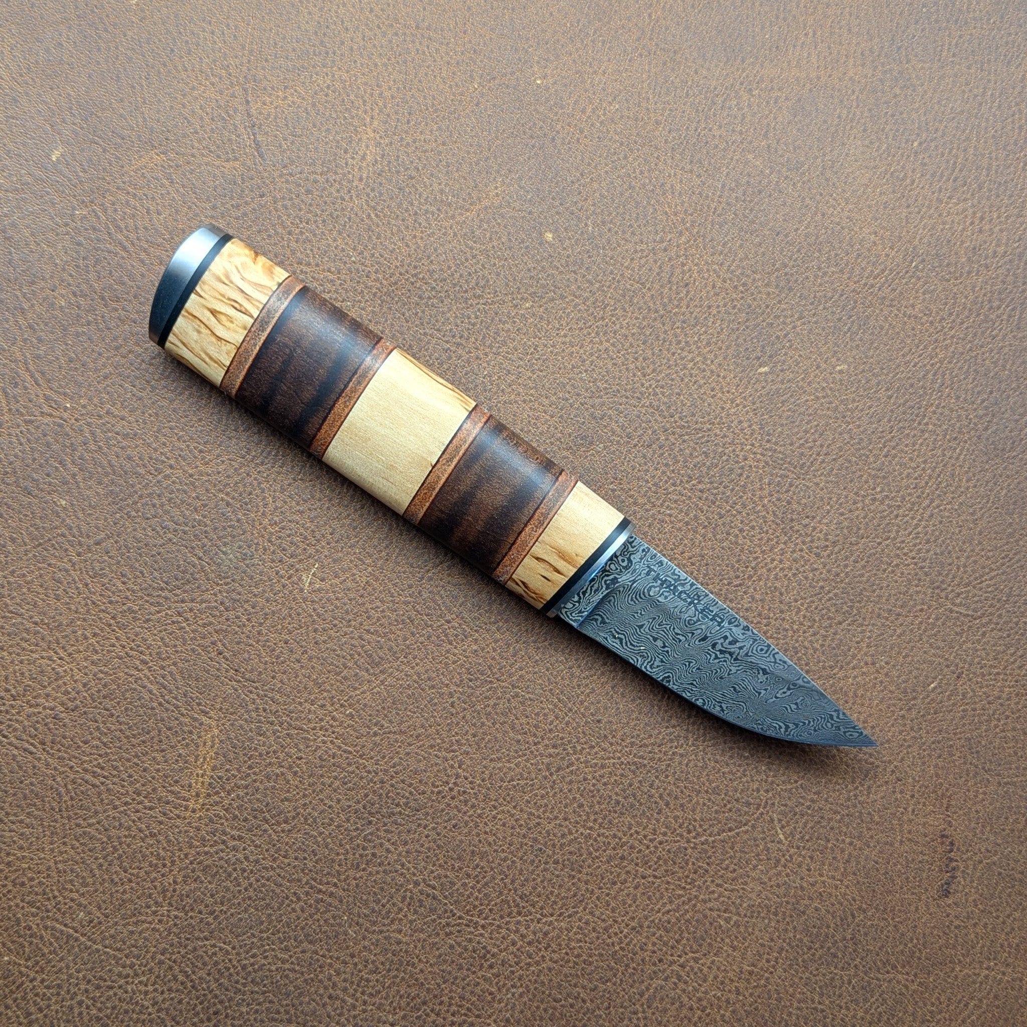 Thacker Knives #20 Traditional Damascus Puukko