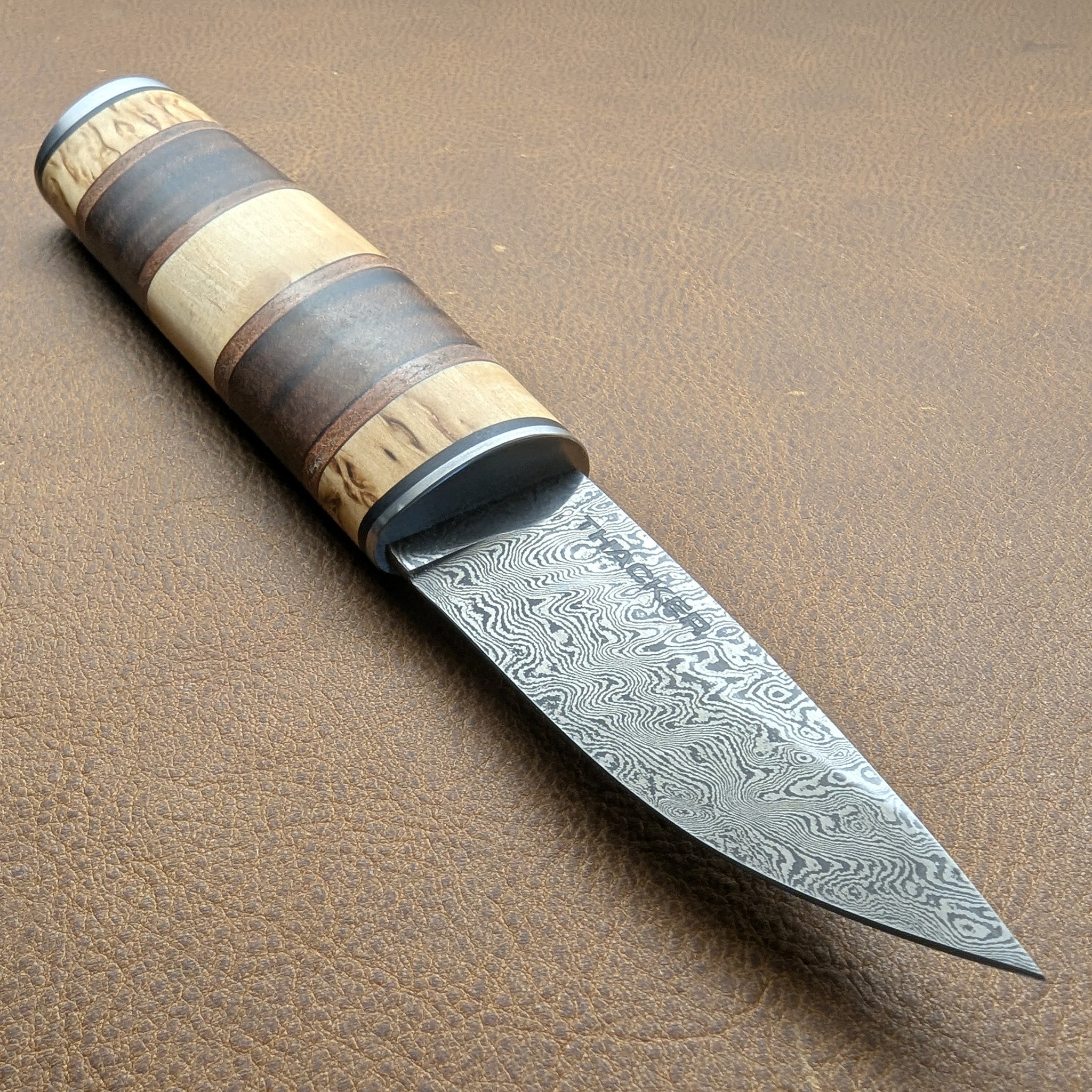 Thacker Knives #20 Traditional Damascus Puukko