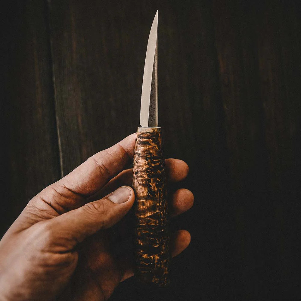 Roselli R112 The Carving Knife - Stained Curly Birch