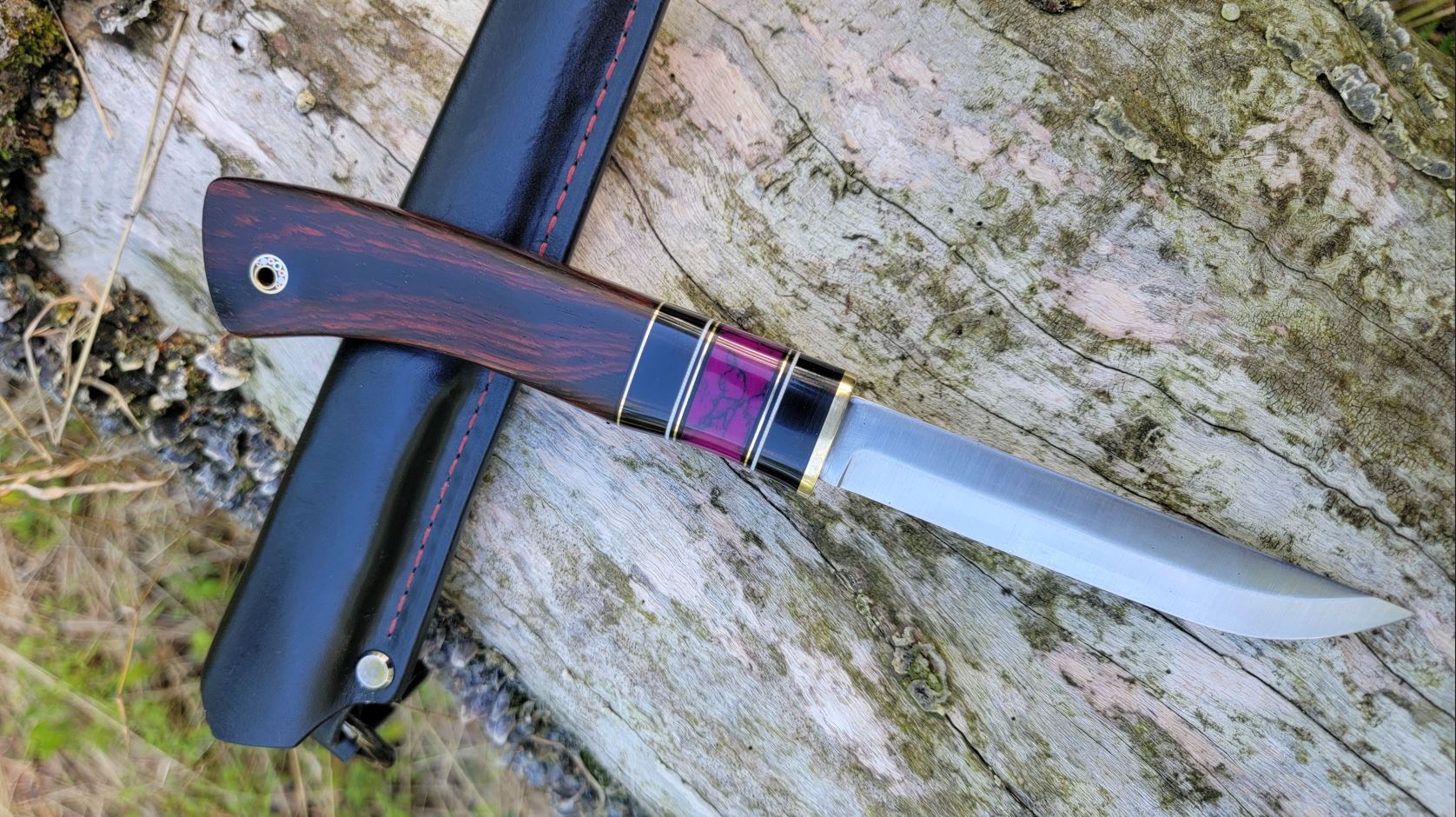 Pete's Custom Knives - TruStone Sugilite 125mm Puukko #19