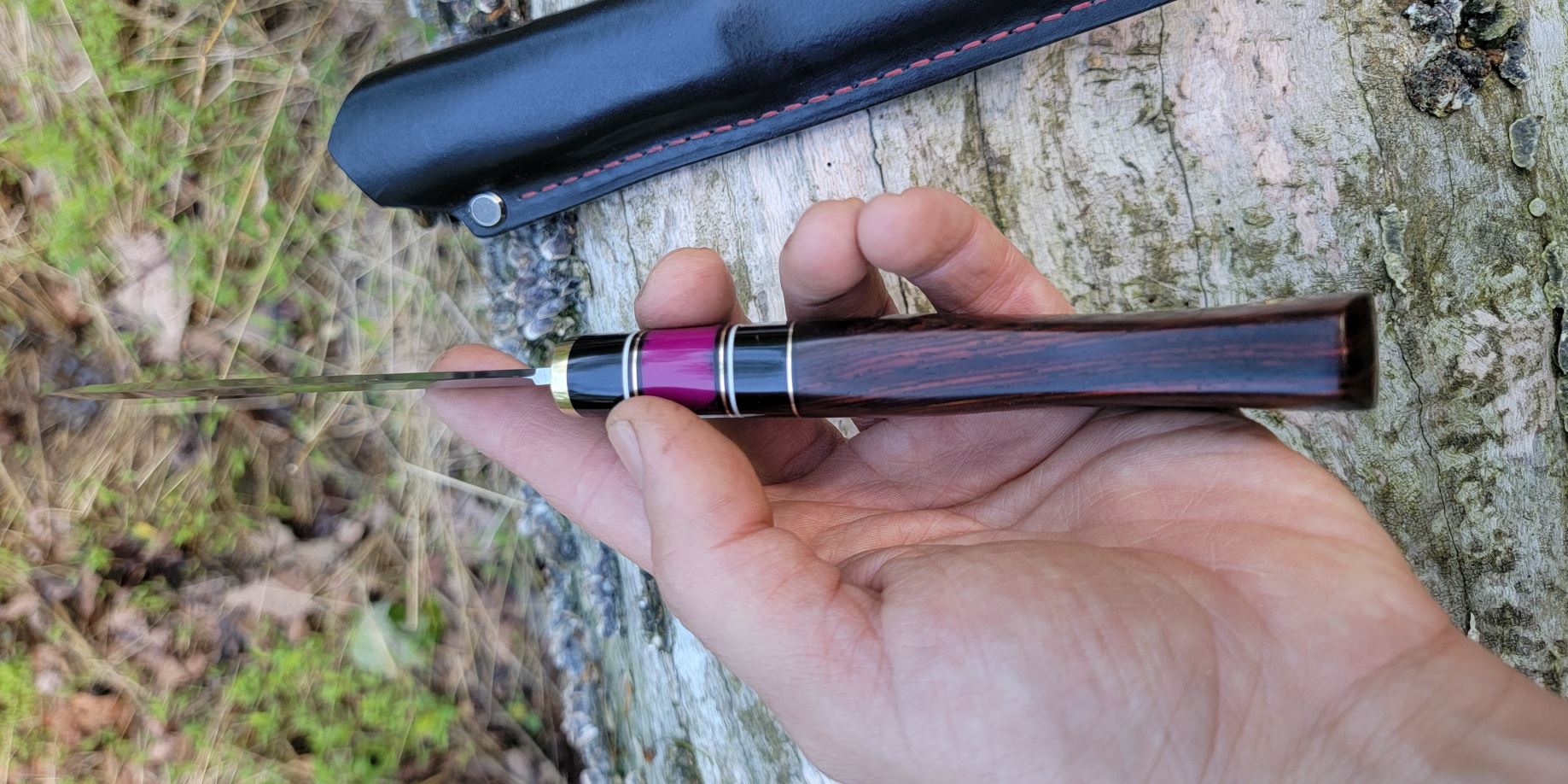 Pete's Custom Knives - TruStone Sugilite 125mm Puukko #19