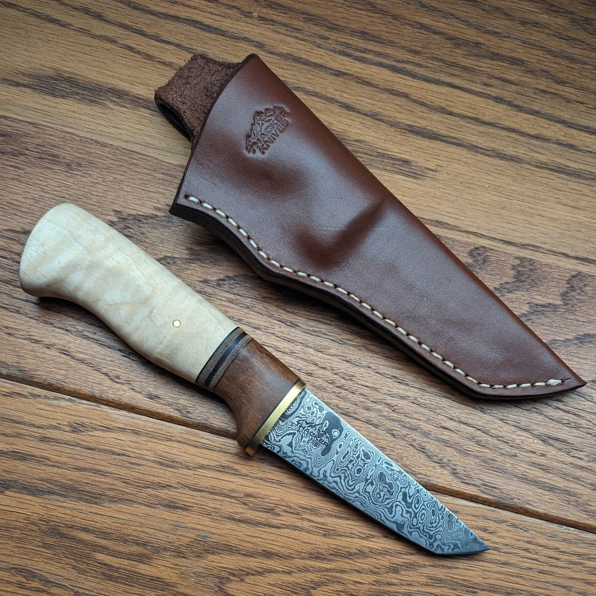 Thacker Knives #1 Damascus Tanto Puukko