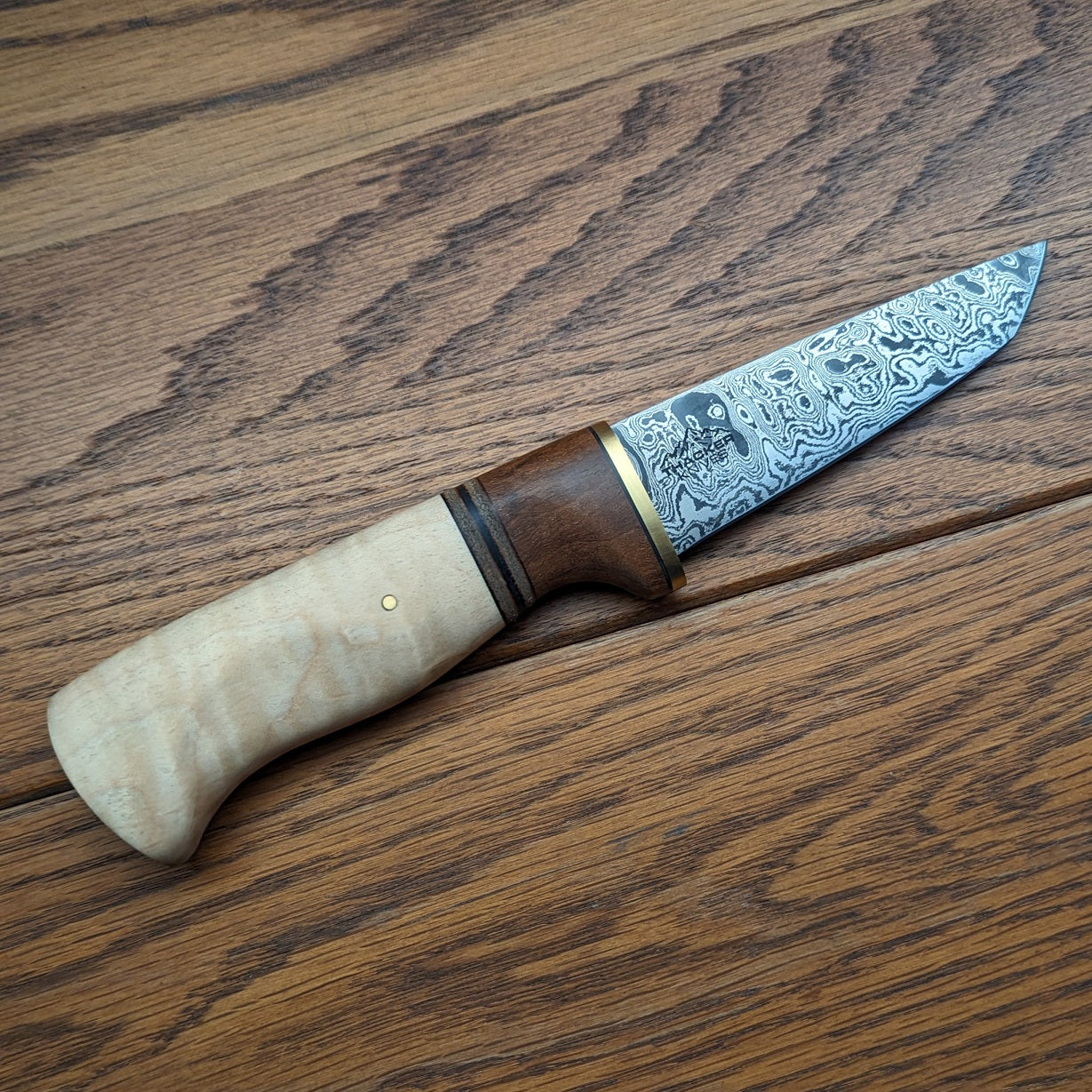 Thacker Knives #1 Damascus Tanto Puukko