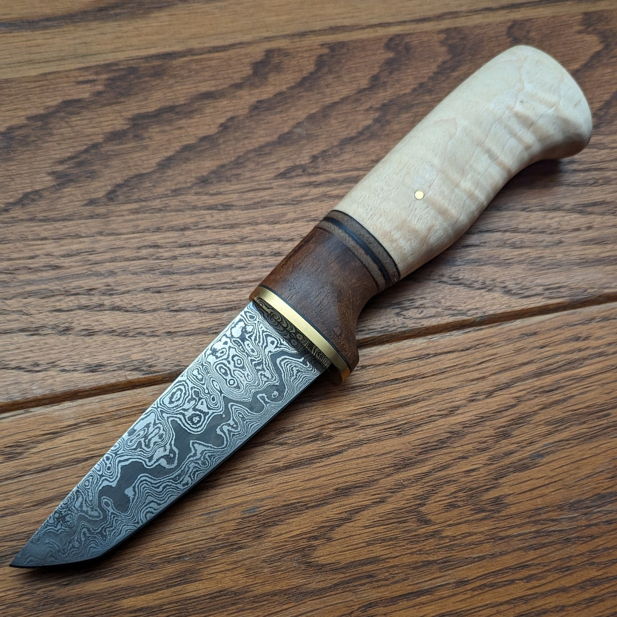 Thacker Knives #1 Damascus Tanto Puukko