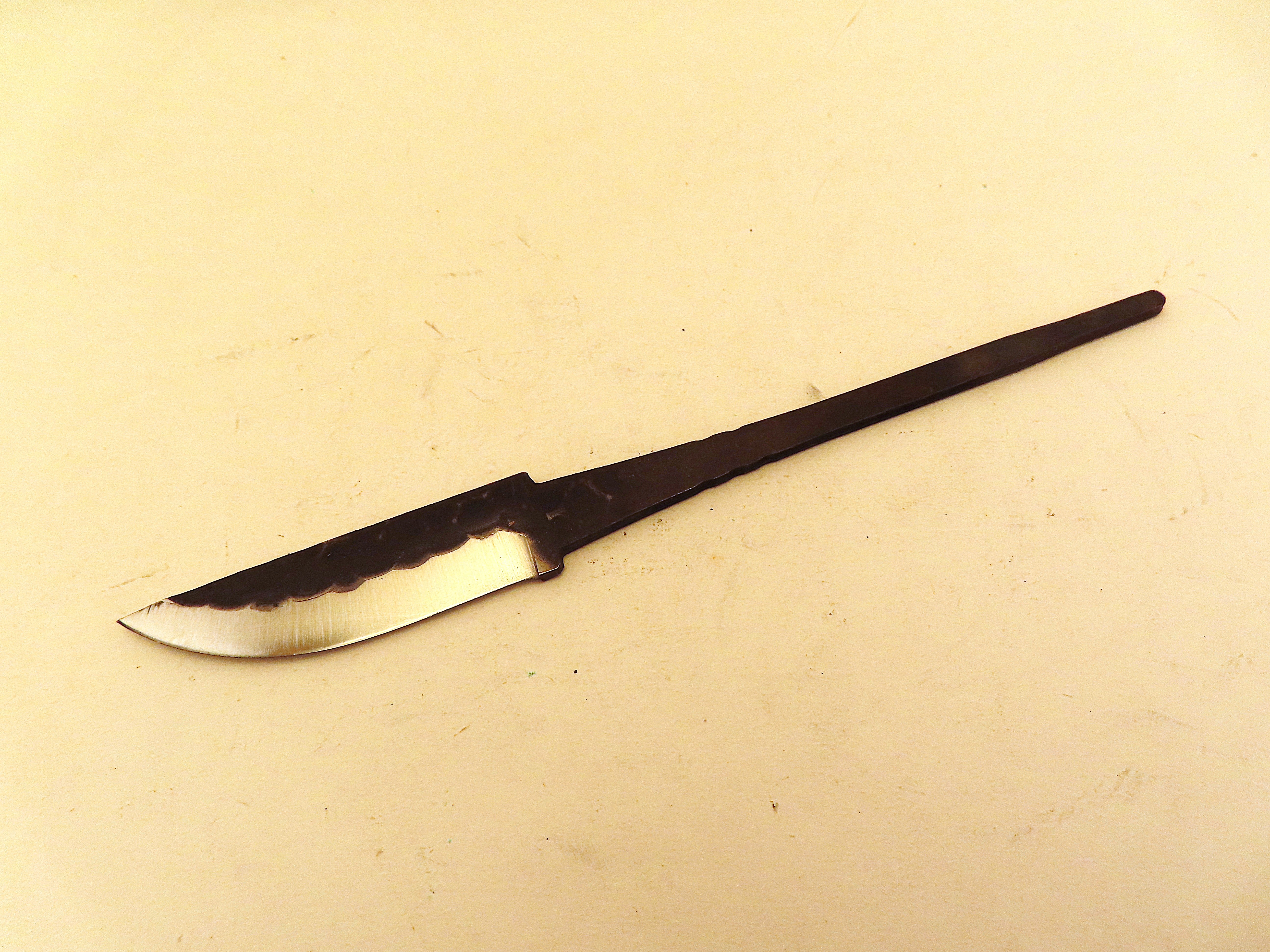 Lauri Carving 75 Hammered Carbon Steel Blade with Ricasso